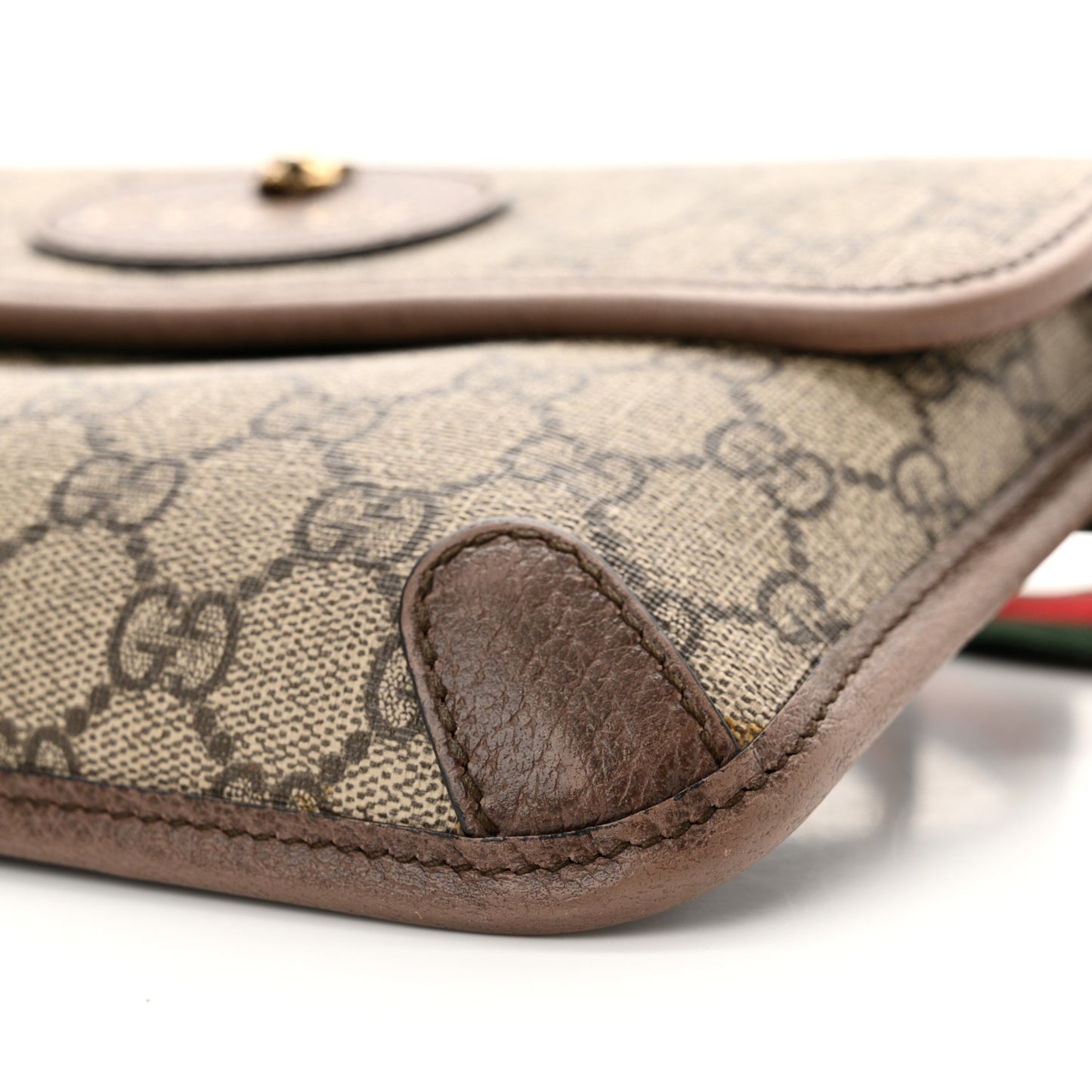 GG Supreme Monogram Neo Vintage Web Belt Bag Brown