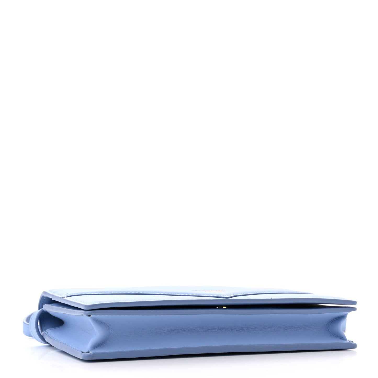 Calfskin Large Diamond Wallet On Chain Blue