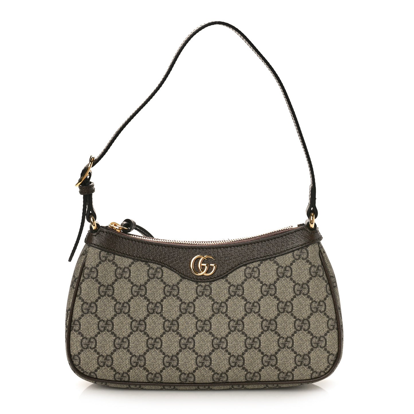 GG Supreme Monogram Textured Dollar Calfskin Small Ophidia Hobo Beige Ebony New Acero