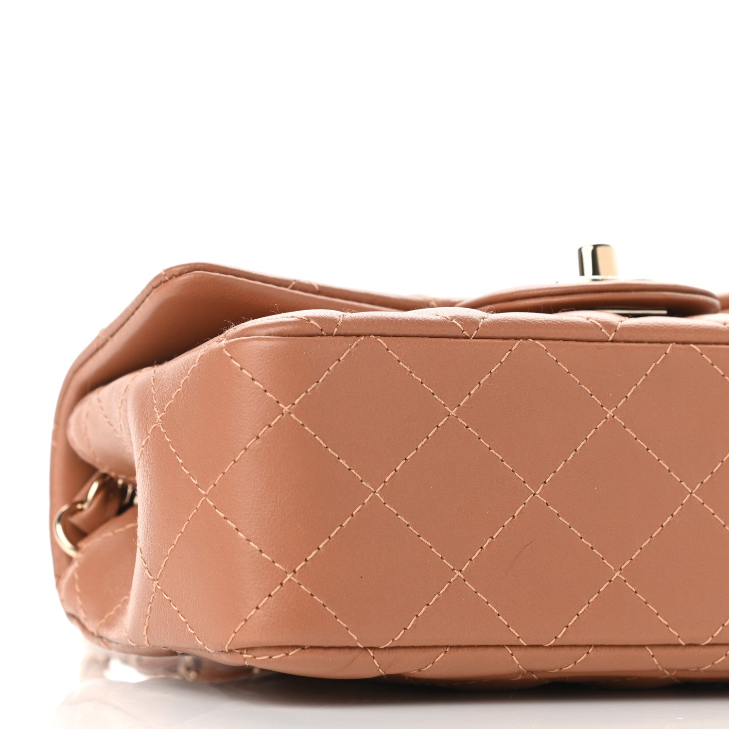 Chanel Lambskin Quilted Mini Rectangular Flap Brown 9 of 10