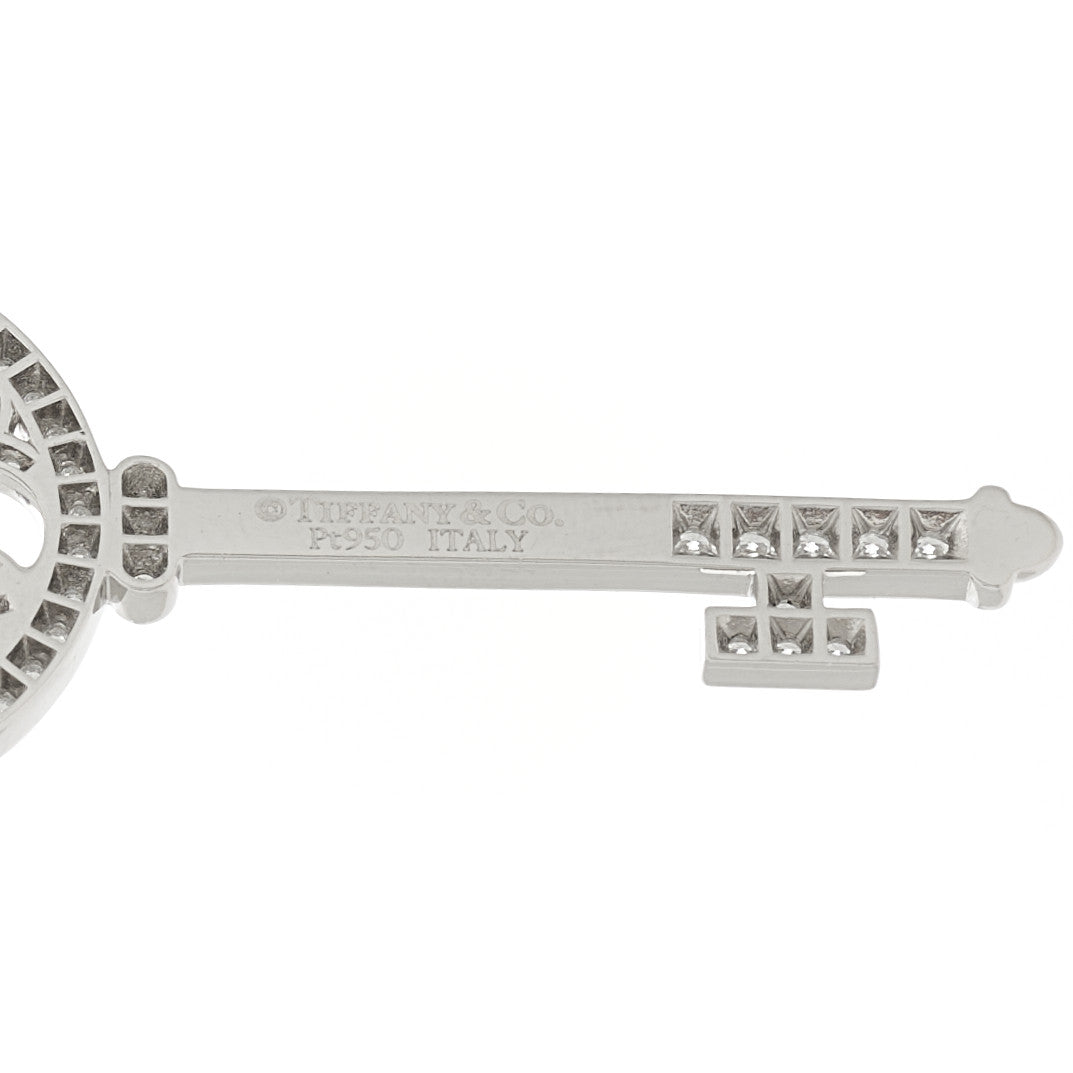 Platinum Diamond Bubbles Key Pendant