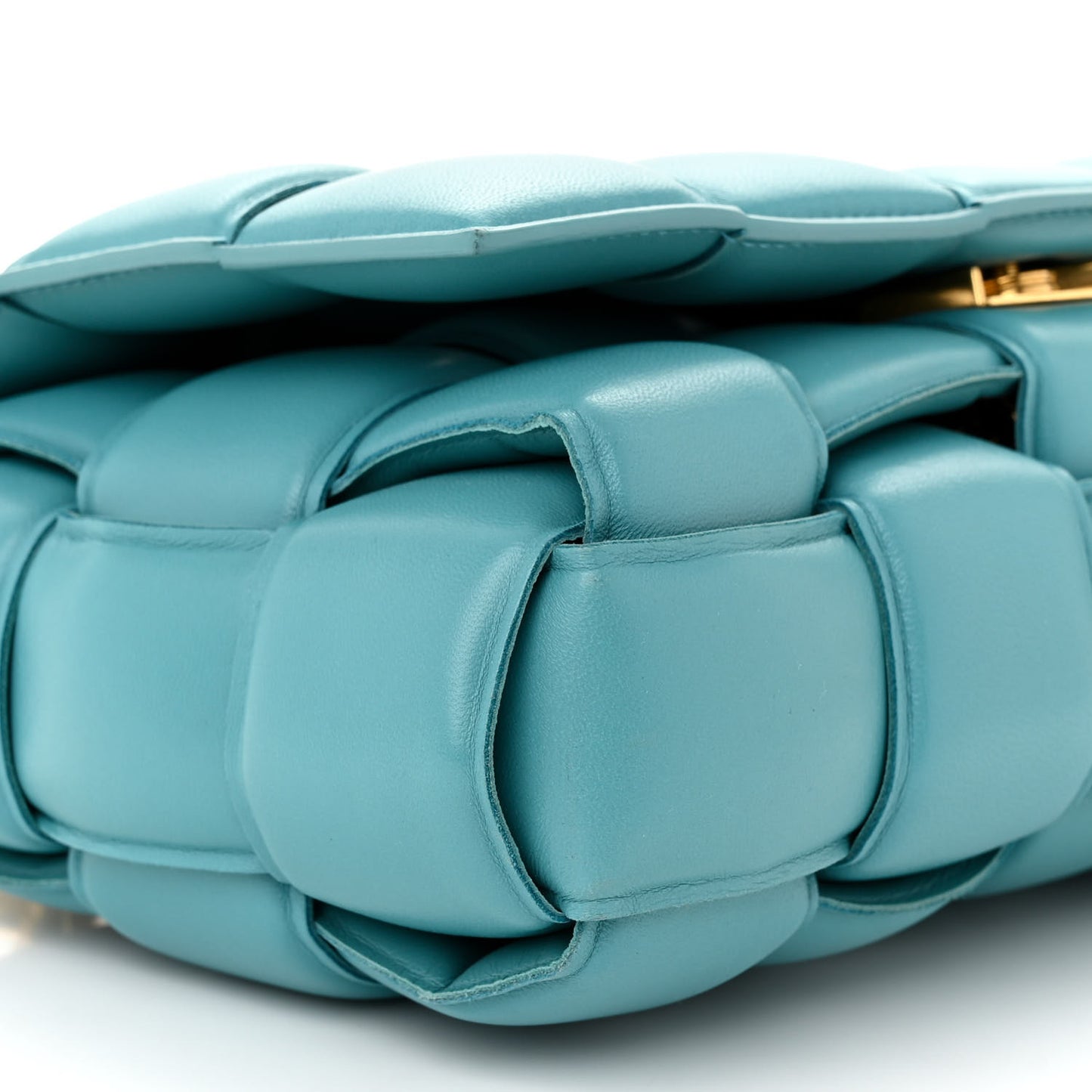 Lambskin Maxi Intreccio Padded Chain Cassette Crossbody Bag Mallard