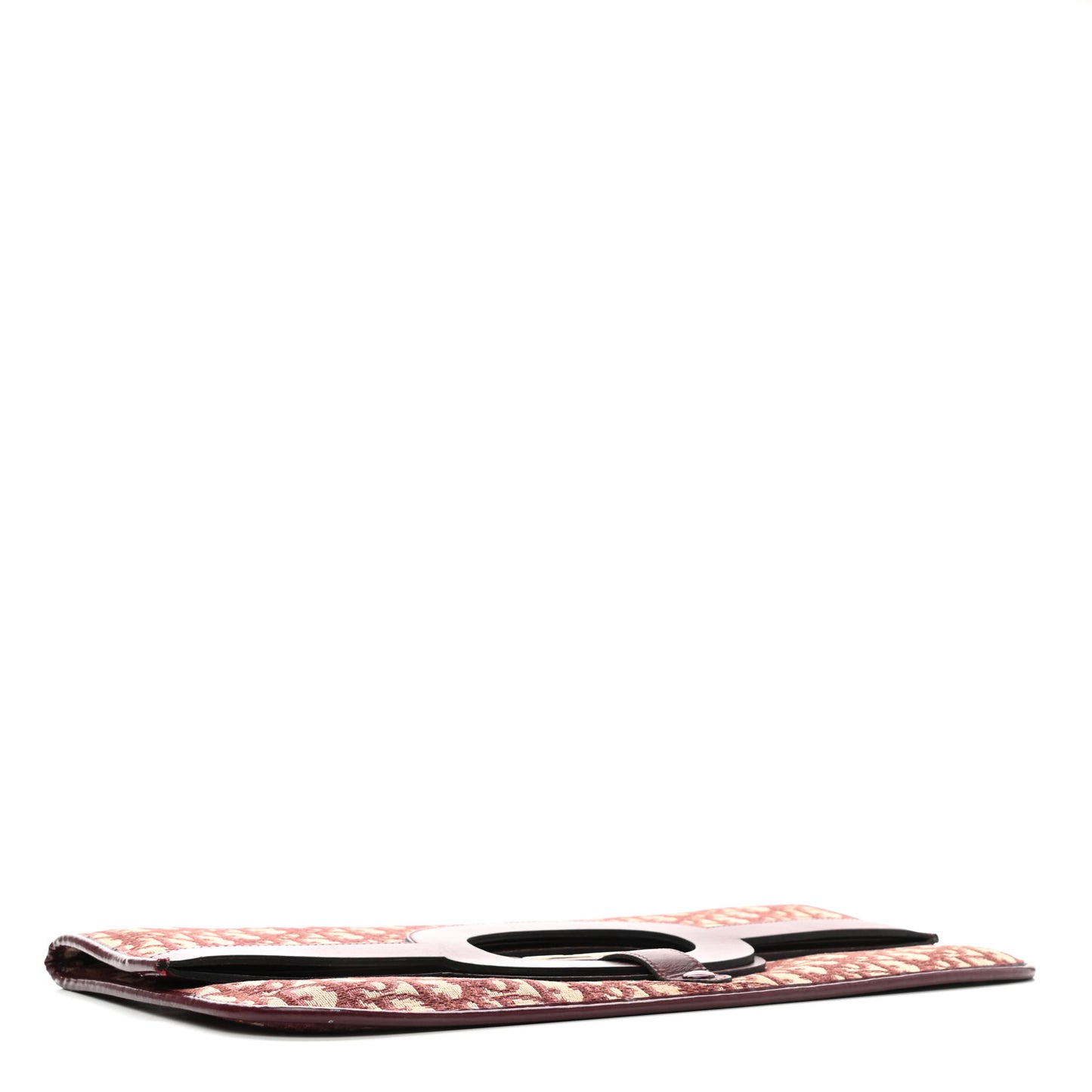Oblique Fold Over Clutch Burgundy