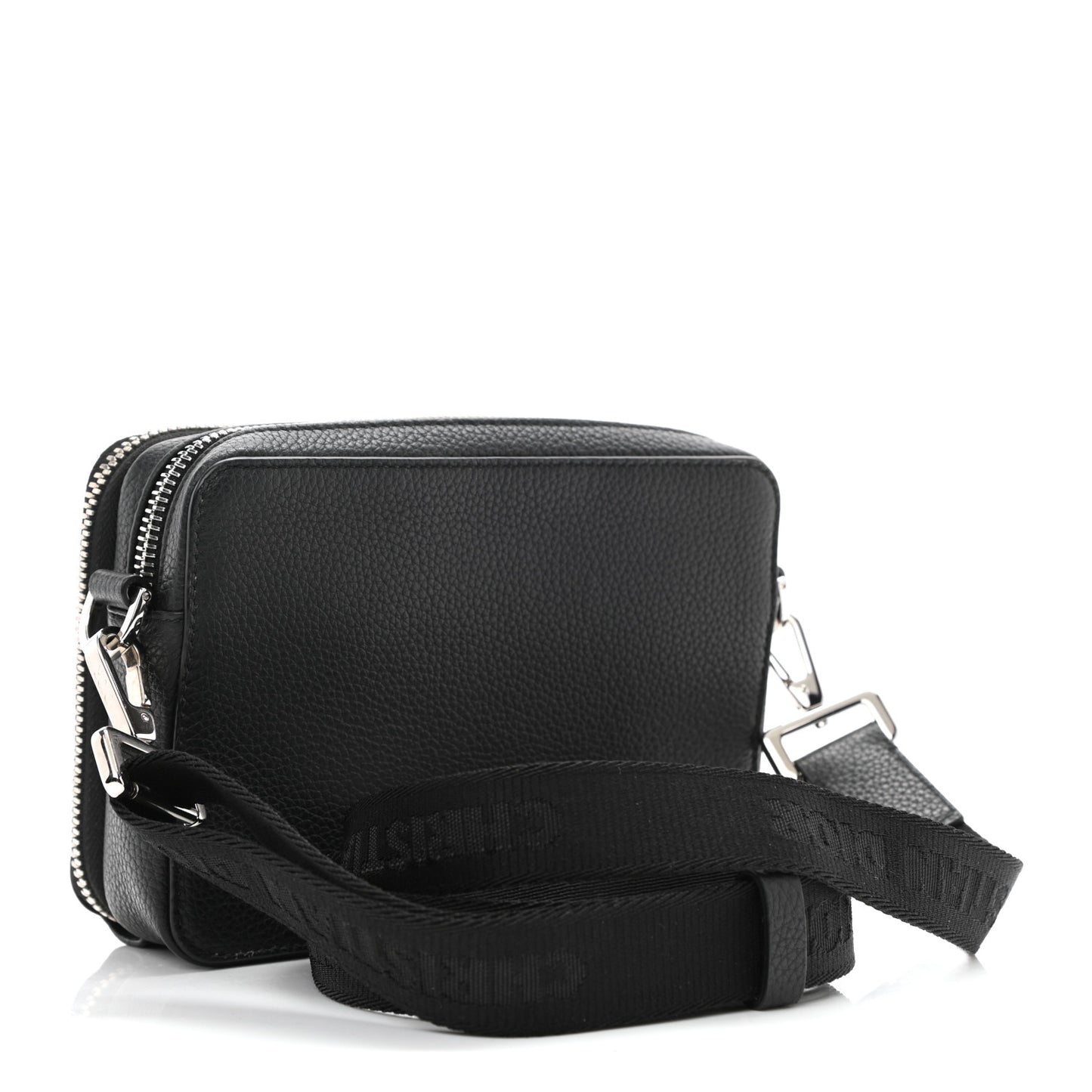 X SHAWN STUSSY Grained Calfskin Double Zip Crossbody Pouch Black