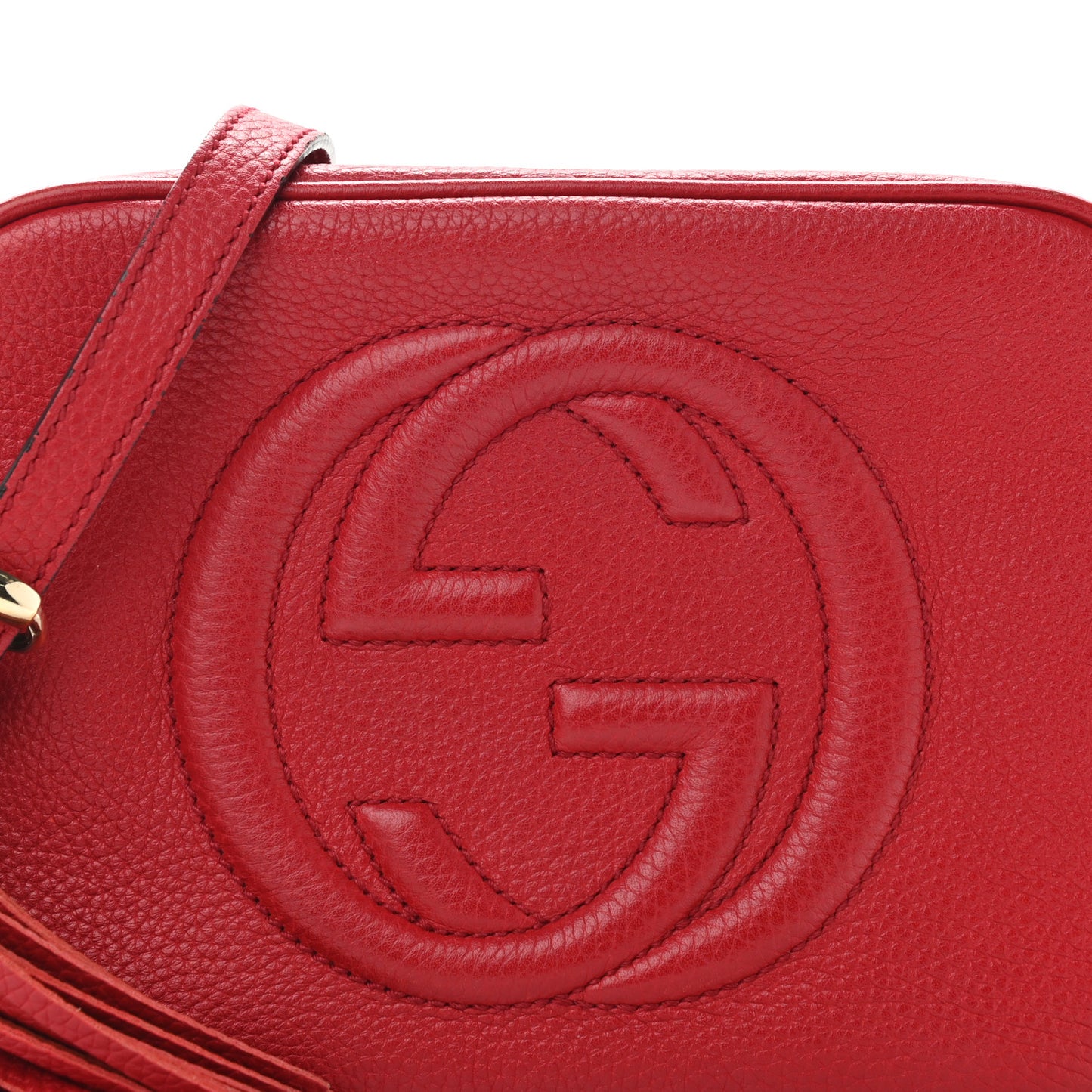 Pebbled Calfskin Small Soho Disco Bag Tabasco Red