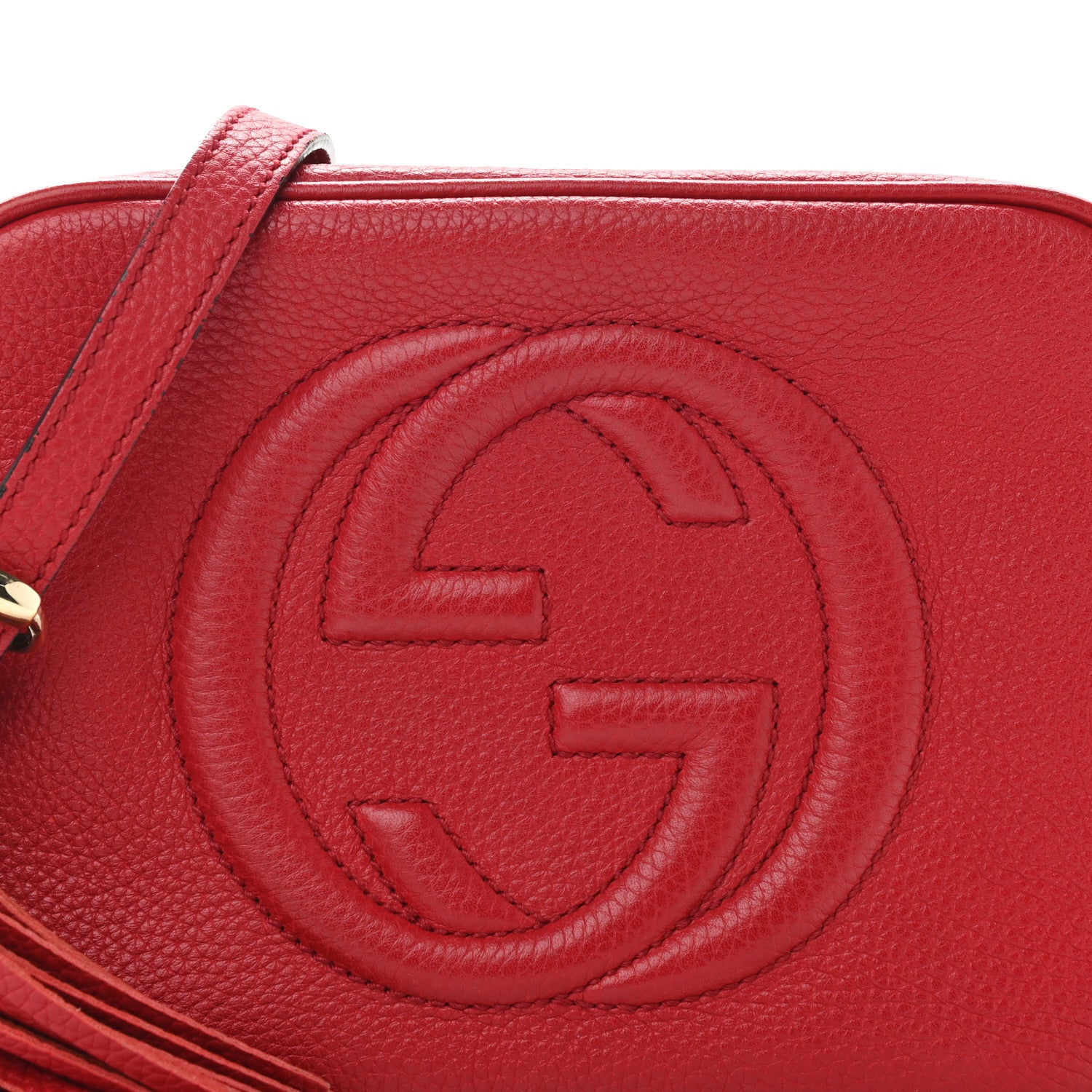 Gucci Pebbled Calfskin Small Soho Disco Bag Tabasco Red 9 of 17