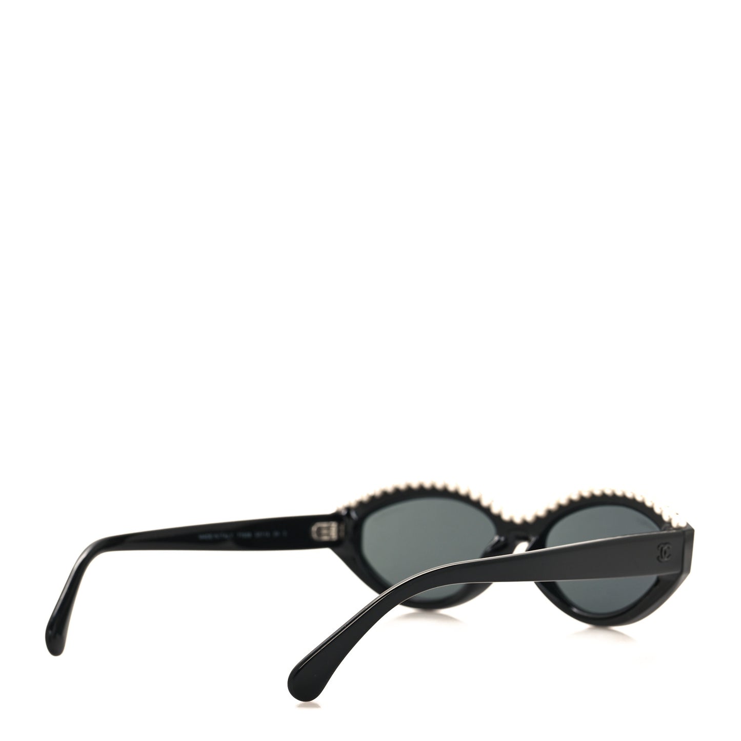 Acetate Pearl Oval Sunglasses 71508 Black