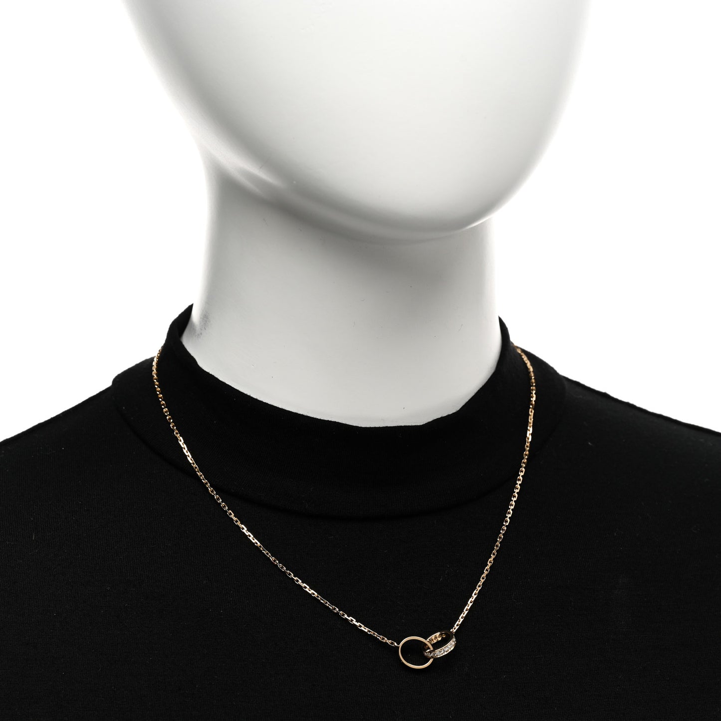 18K Yellow Gold Diamond Interlocking LOVE Necklace