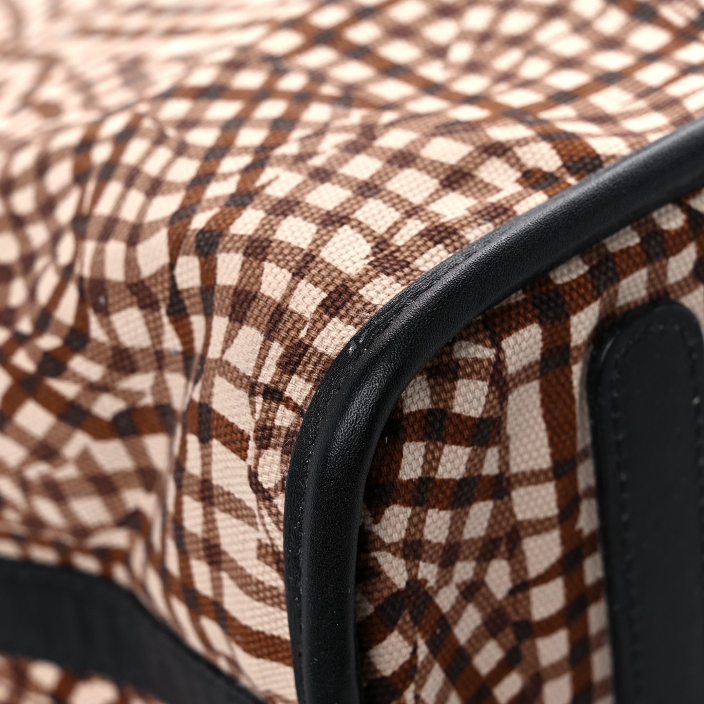 Visetos Calfskin Motif Rombi Lion Printed Reversible Shopper Tote Cognac