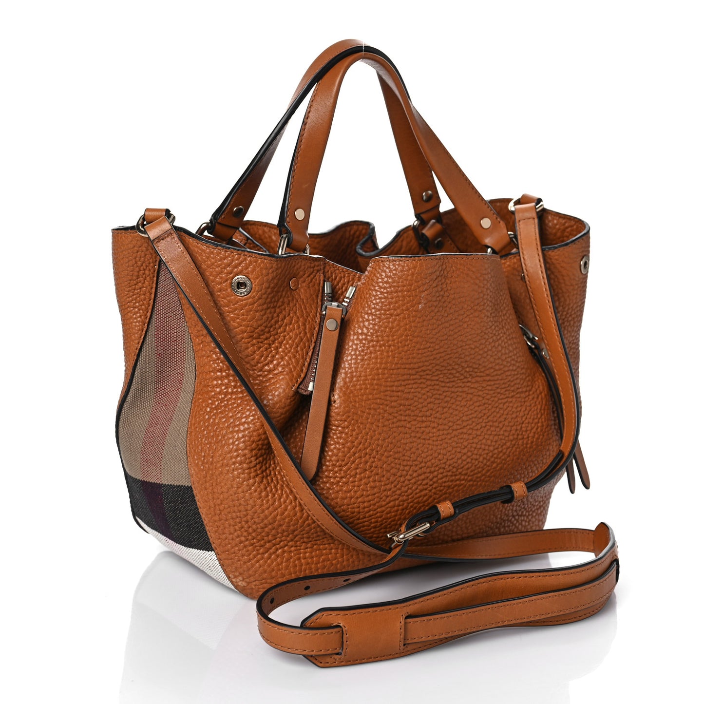 Grainy Calfskin House Check Small Maidstone Saddle Brown