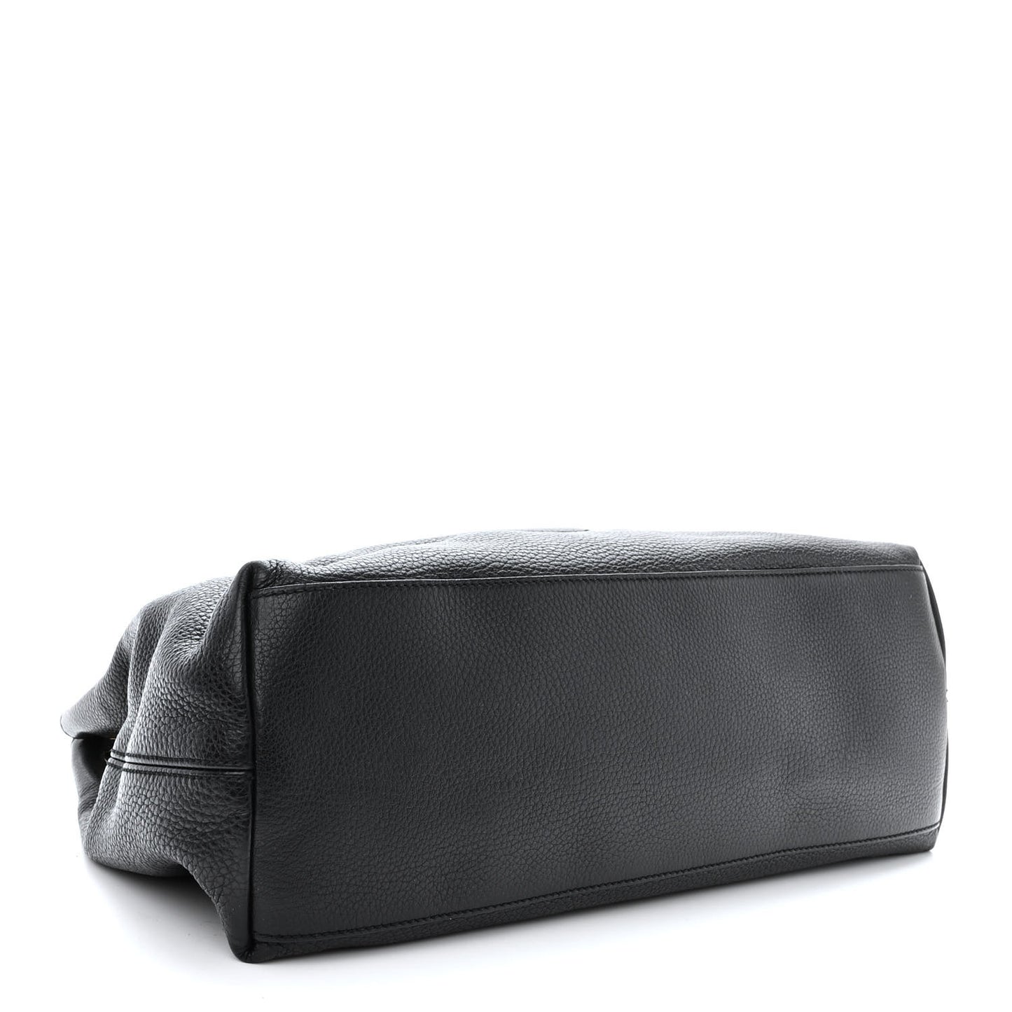 Pebbled Calfskin Medium Soho Chain Shoulder Bag Black