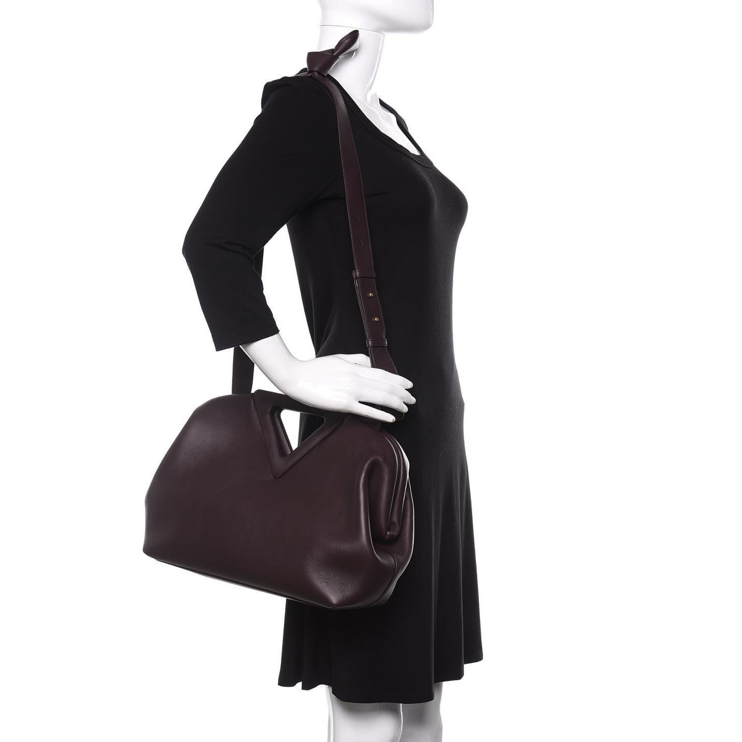 Bottega Veneta Calfskin Medium The Point Triangle Bag Grape 2 of 9