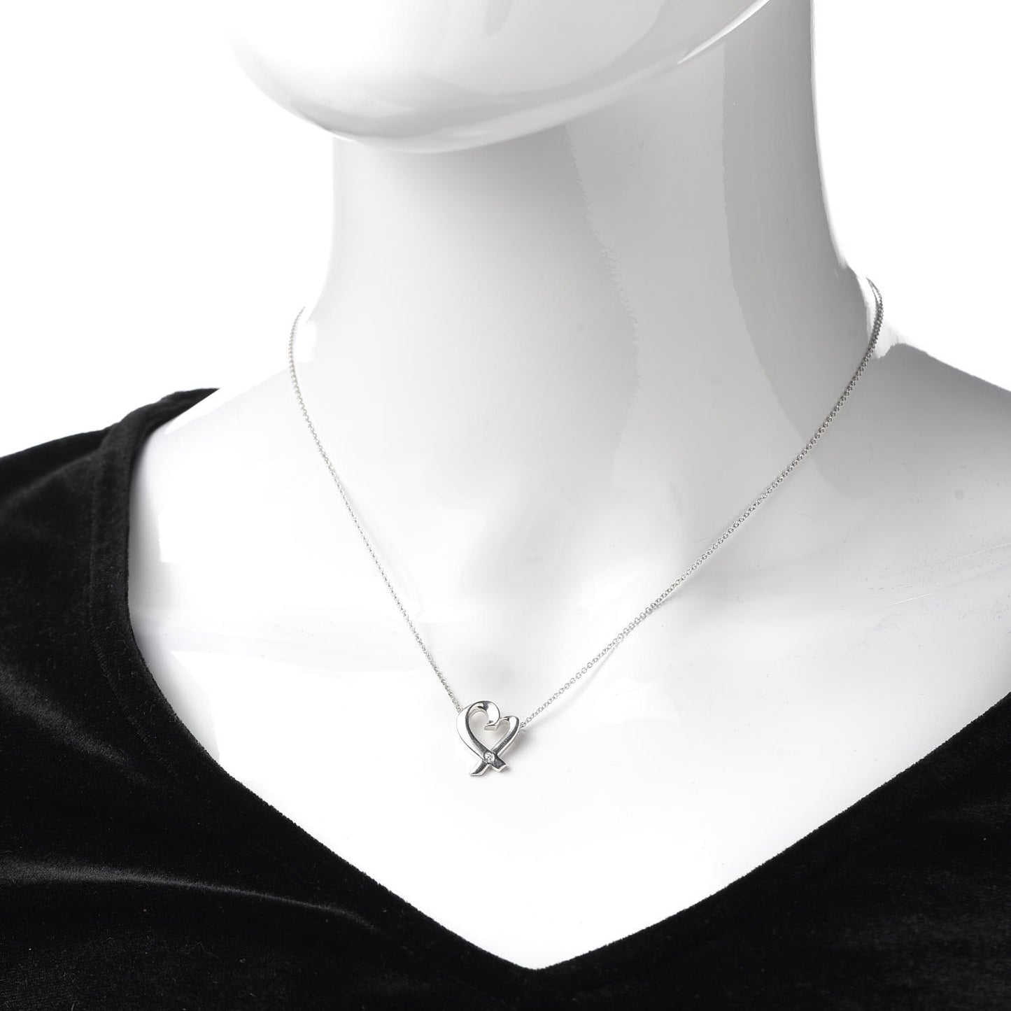 Sterling Silver Diamond Paloma Picasso Loving Heart Necklace