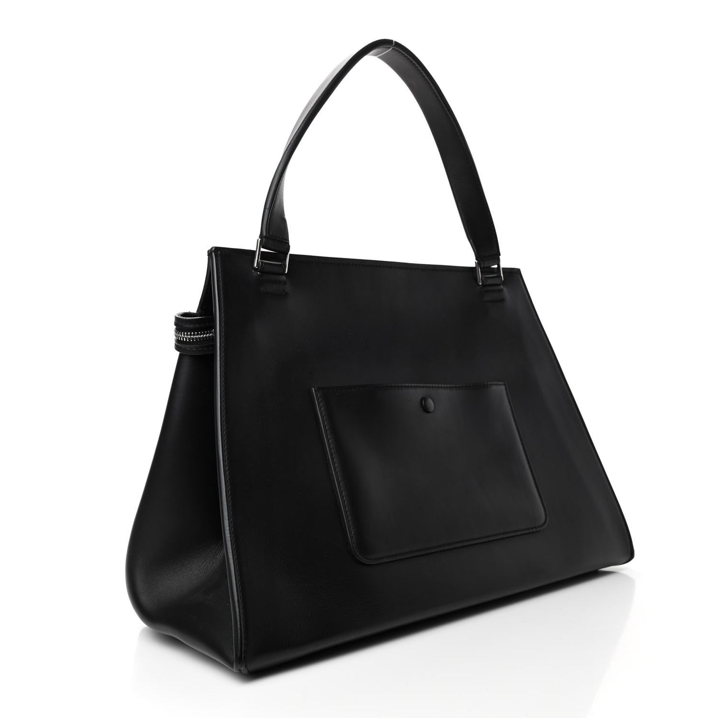 Supple Calfskin Bi-Color Edge Shoulder Bag Beige