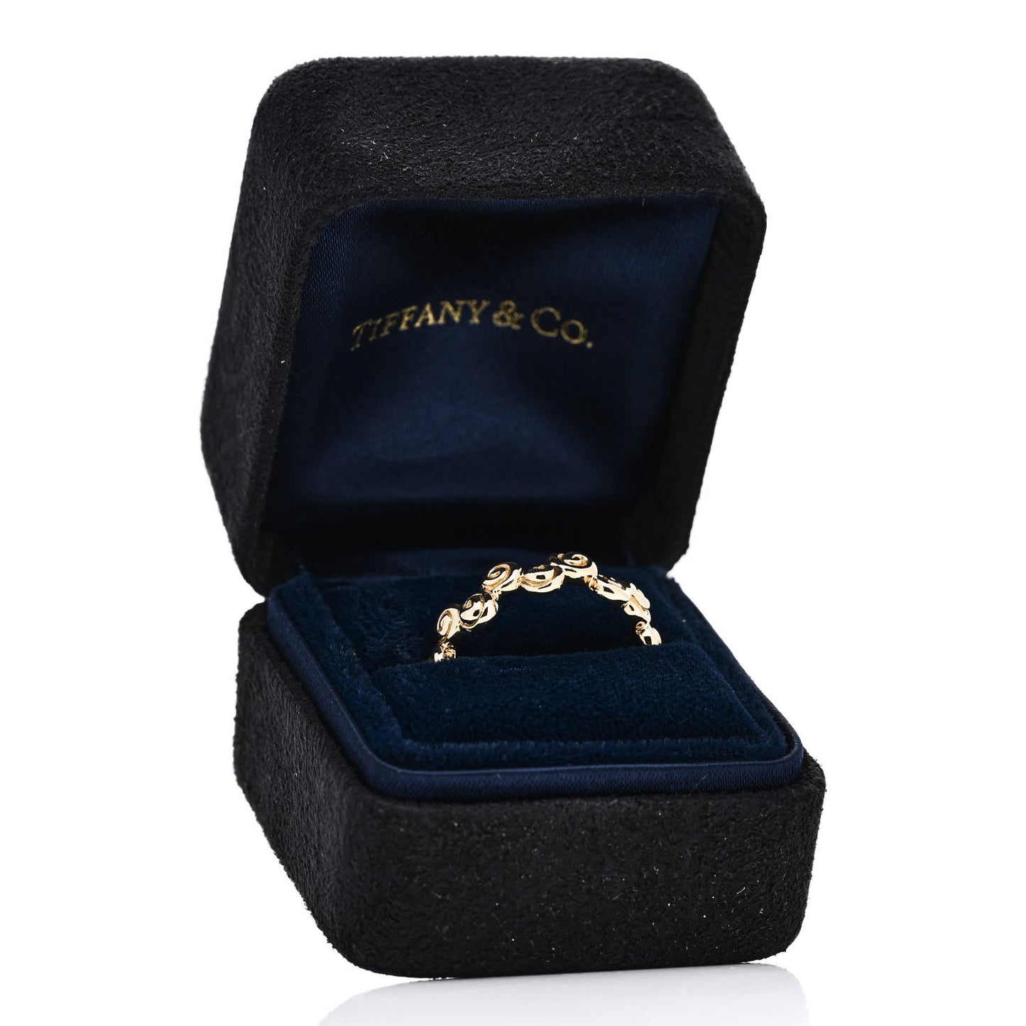 18K Yellow Gold Rosebud Band Ring 56 7.5