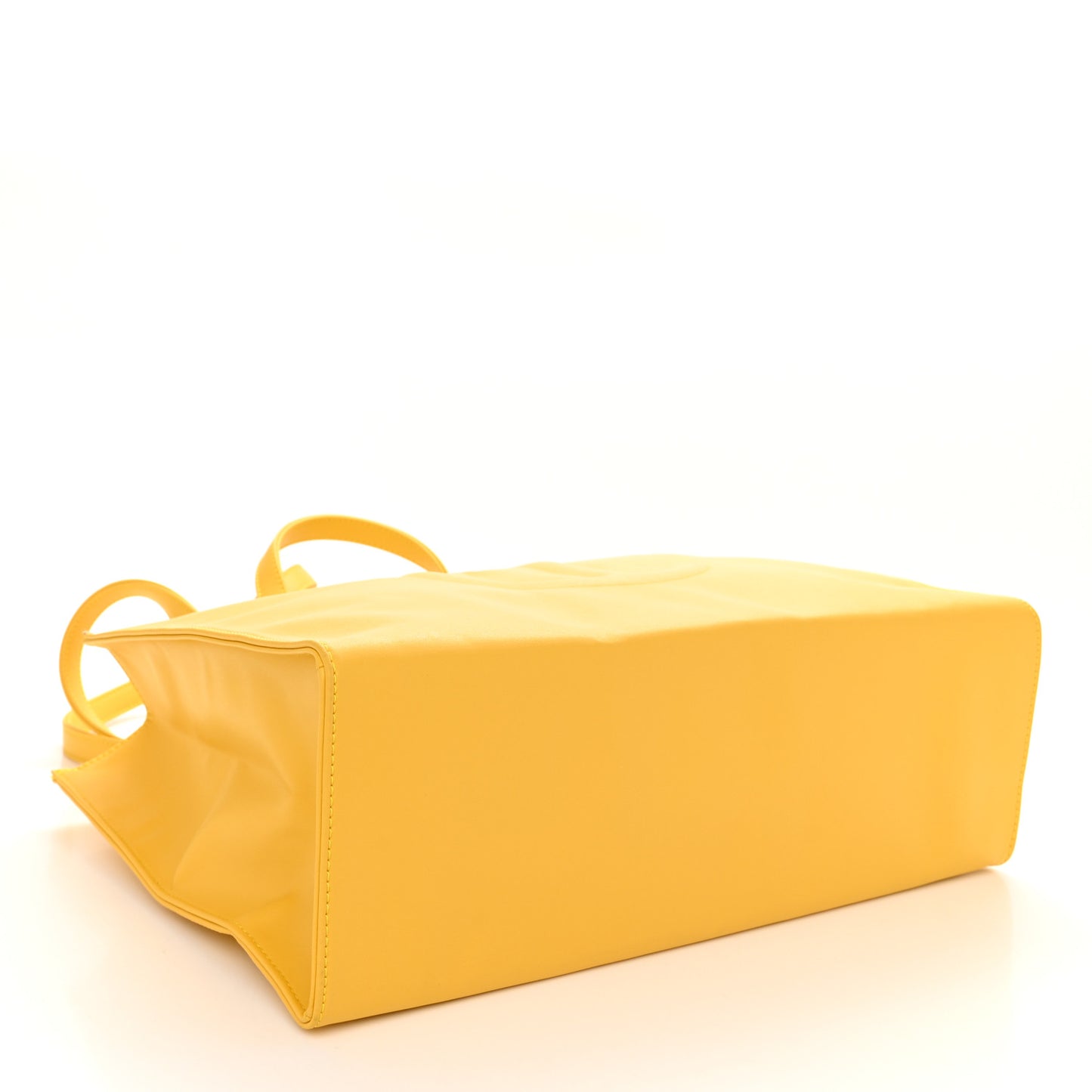 Vegan Leather Medium Shopping Bag Yellow