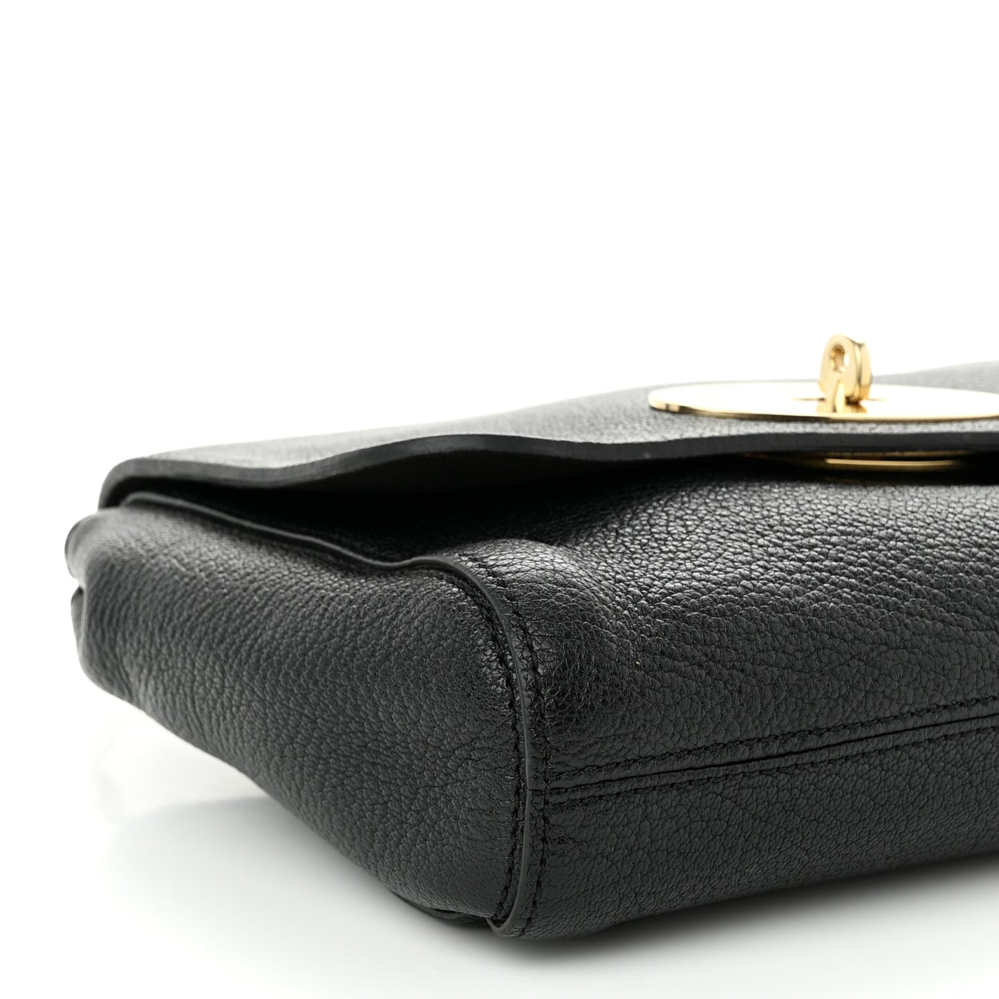 Glossy Goatskin Small Lily Flap Black