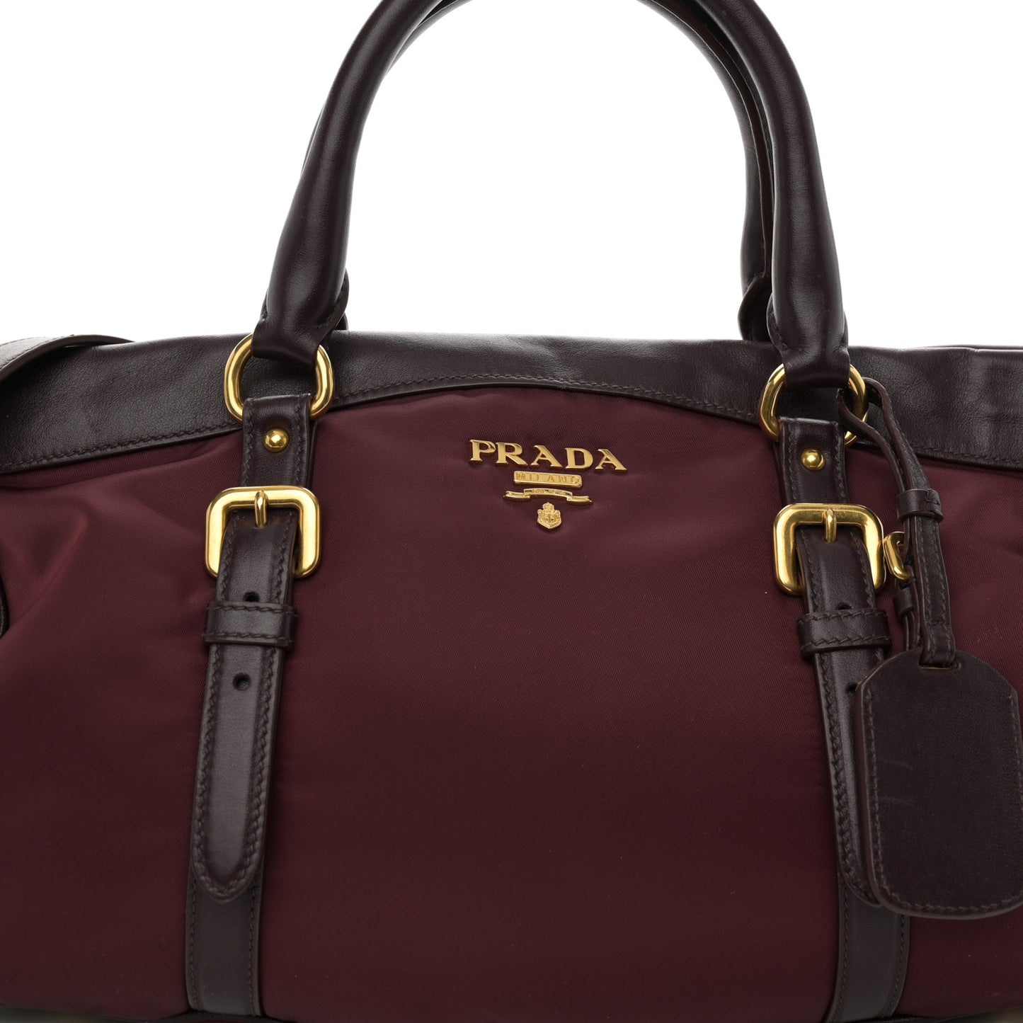 Nylon Tessuto Soft Calf Tote Granato