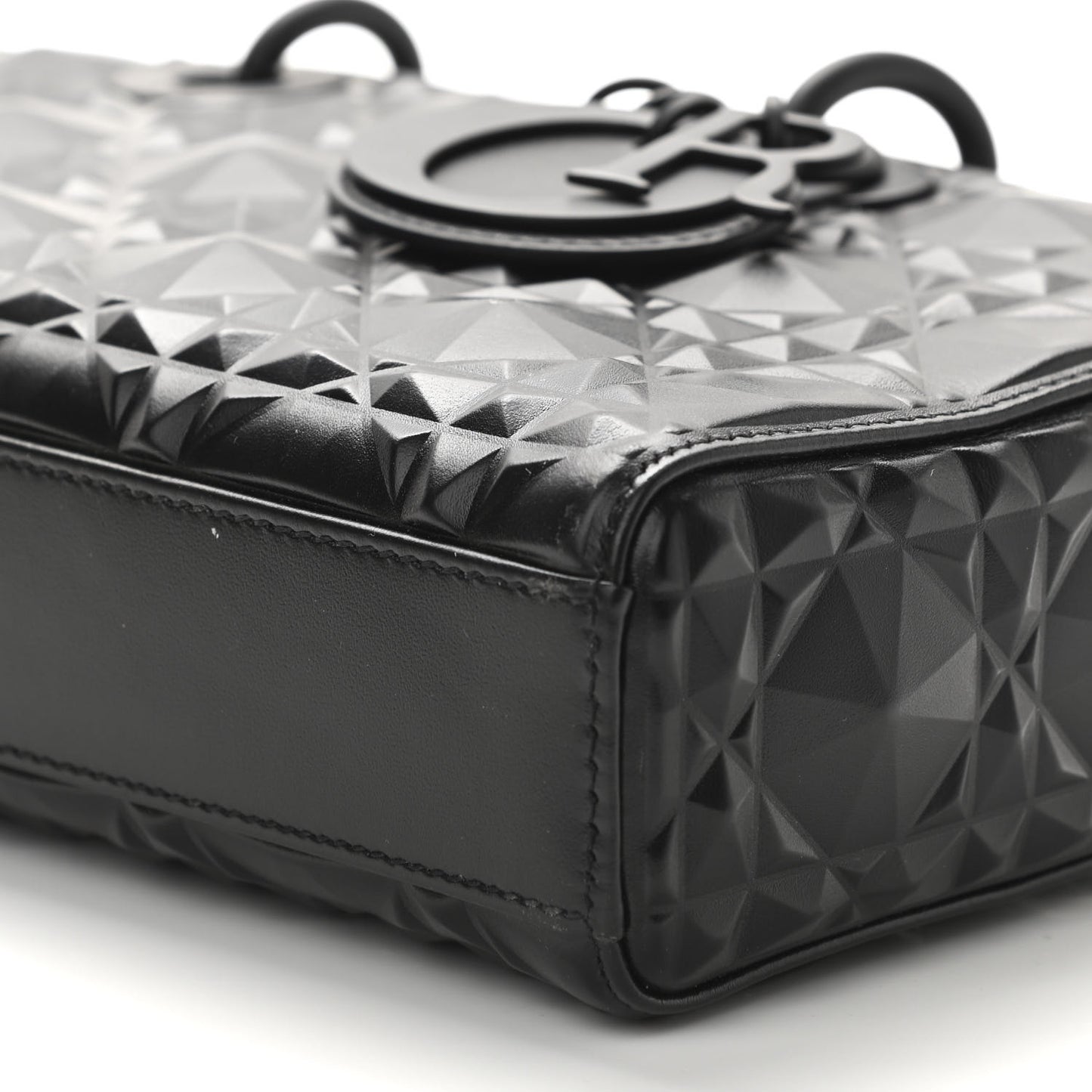 Calfskin Cannage Diamond Medium Lady D-Joy Black