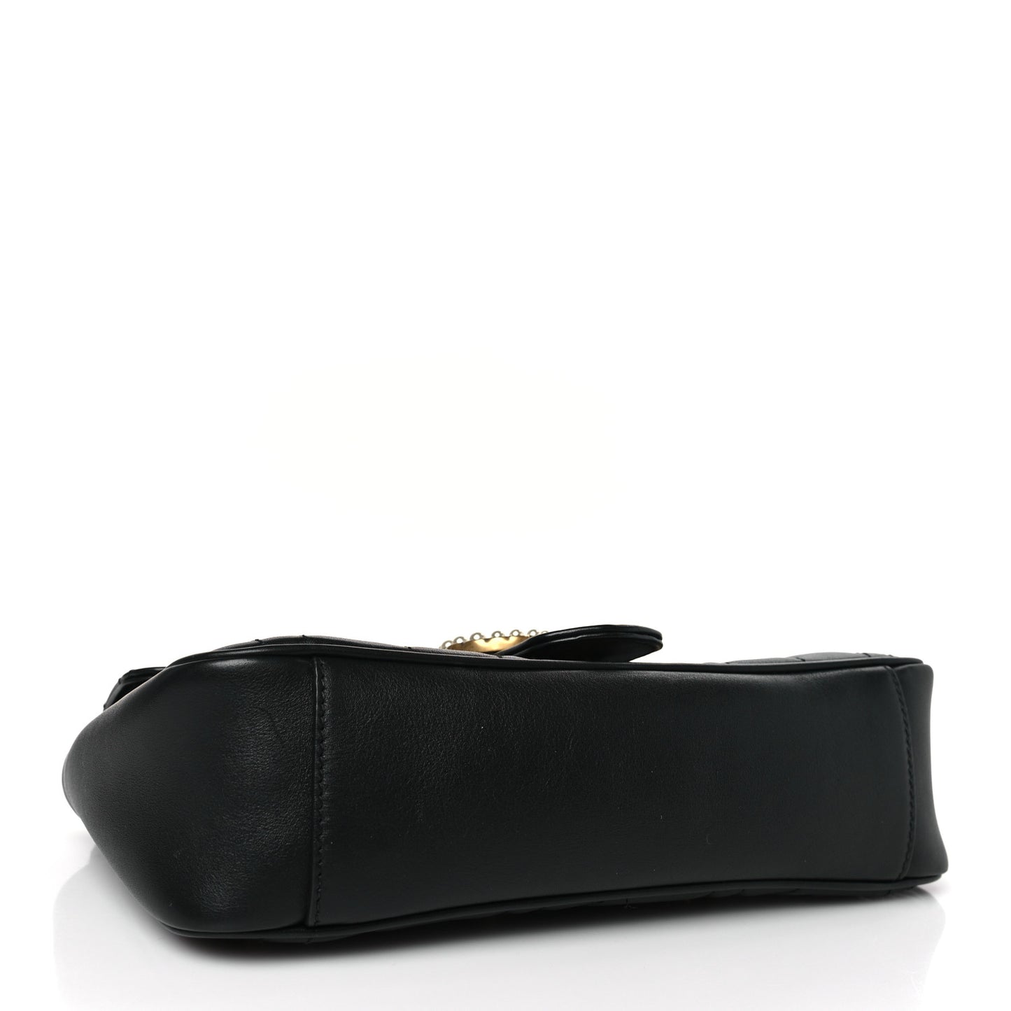 Calfskin Matelasse Studded Small Pearly GG Marmont Shoulder Bag Black
