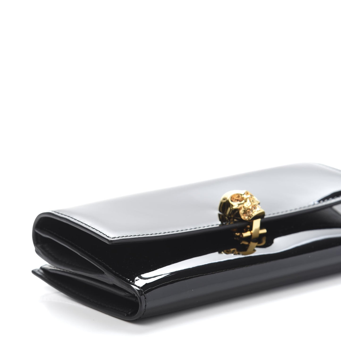 Patent Skull Continental Wallet Black