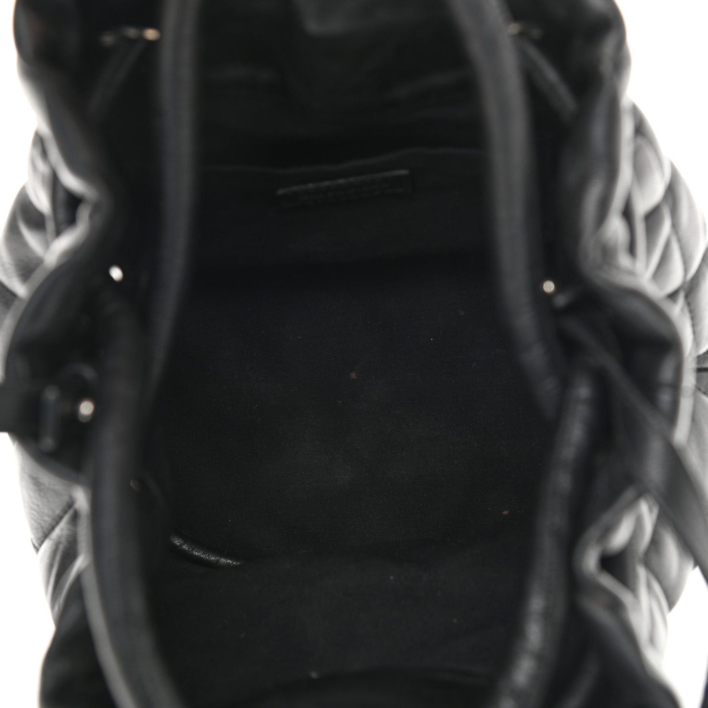 Nappa Calfskin Quilted Touch B Bucket Bag Black