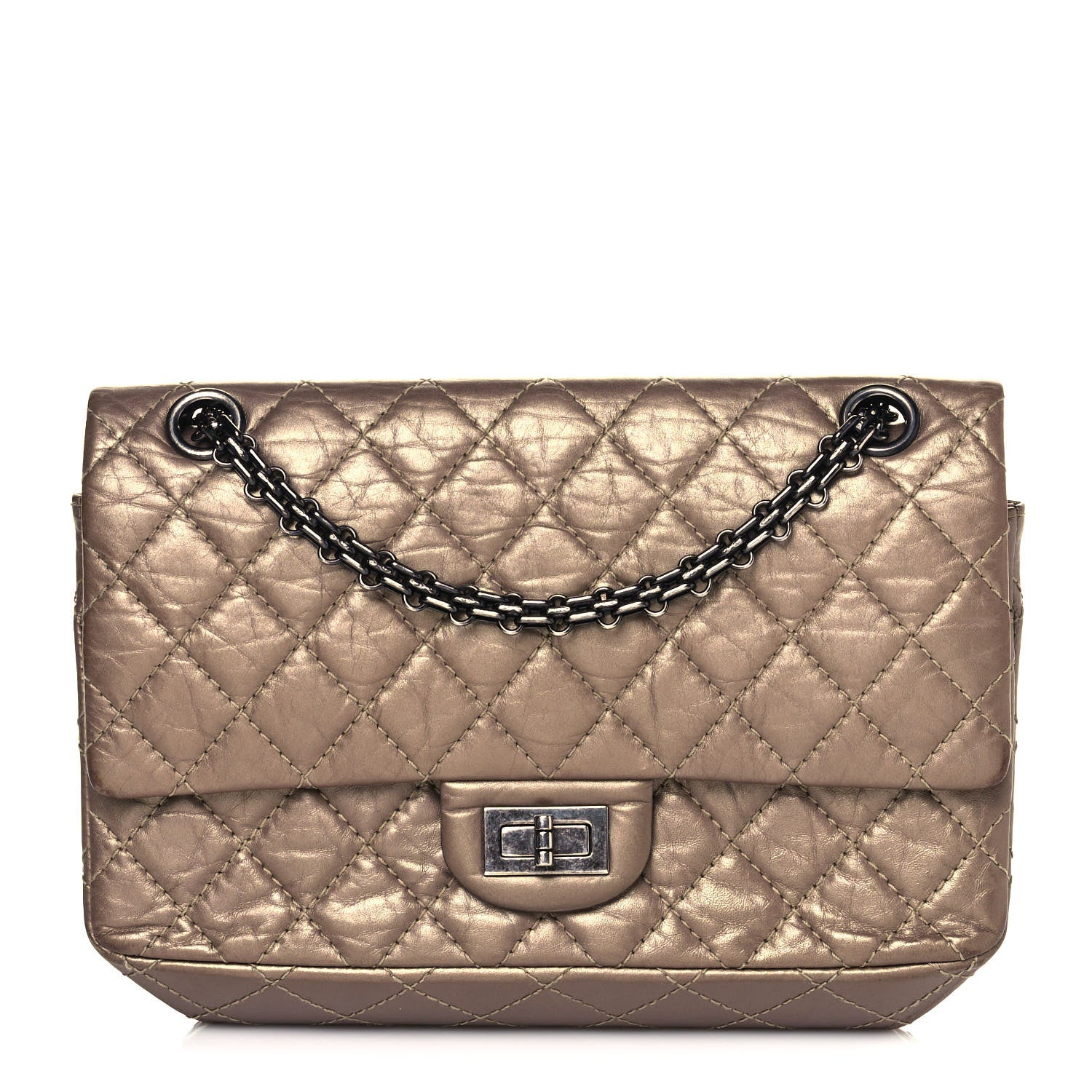 Chanel Metallic Aged Calfskin Quilted 2.55 Reissue 225 Flap Dark Gold 1 of 17