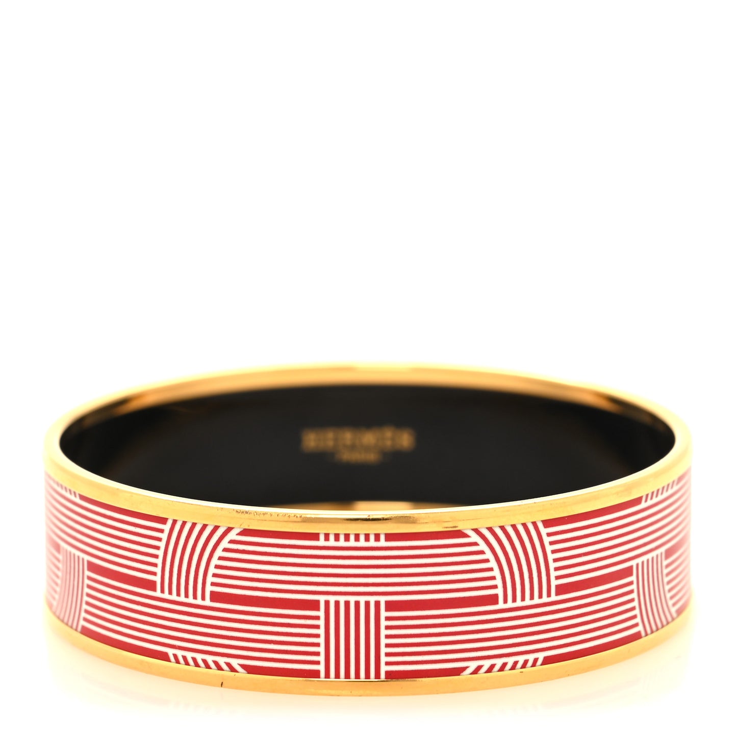 Enamel Printed Wide Circuit 24 Faubourg Bracelet 65 Rouge White