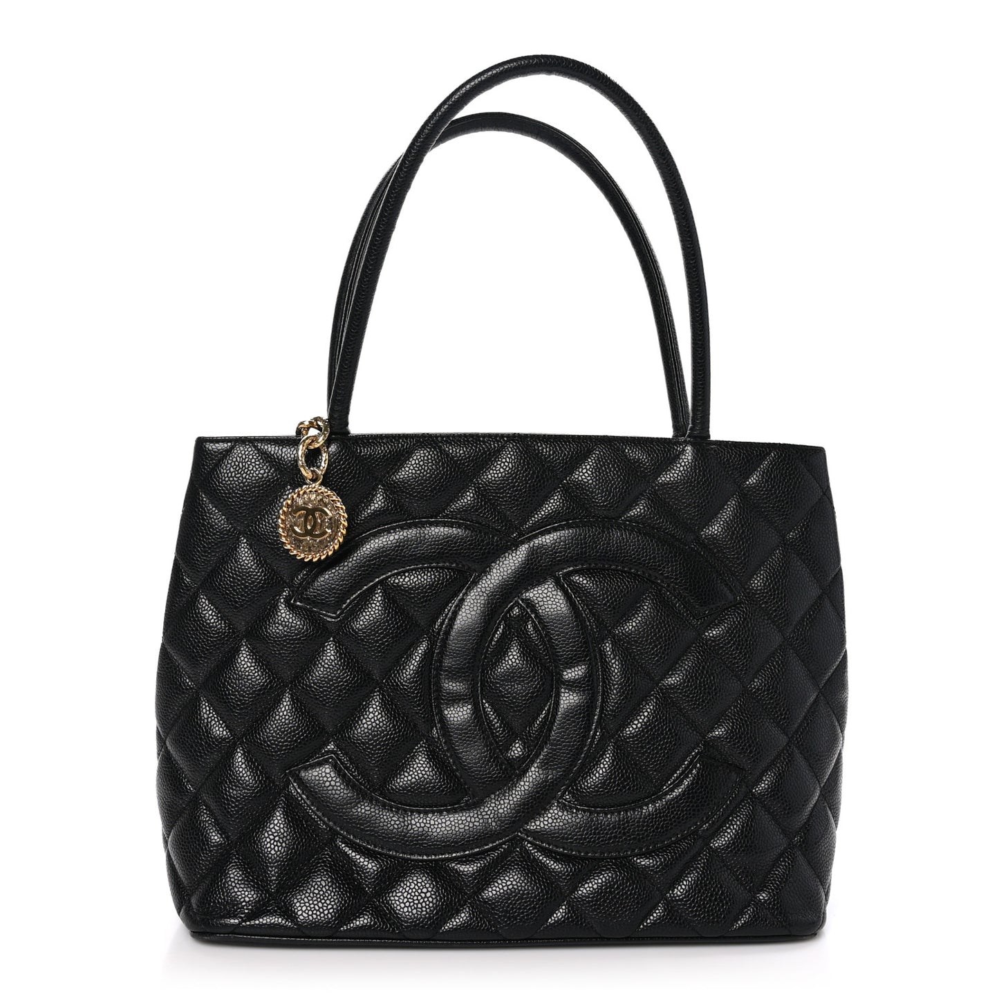 Caviar Quilted Medallion Tote Black