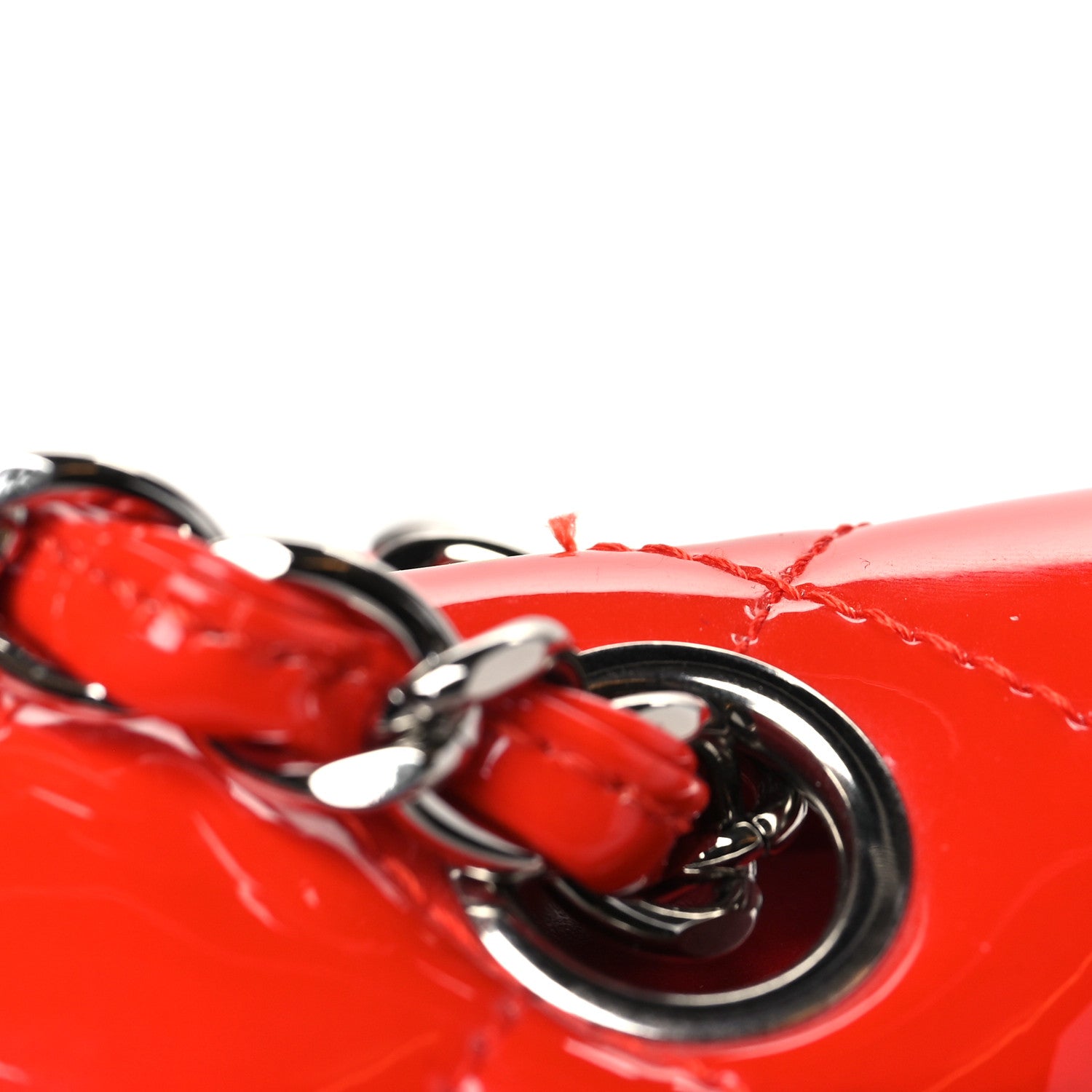 Chanel Patent Quilted Medium Double Flap Red 13 of 14