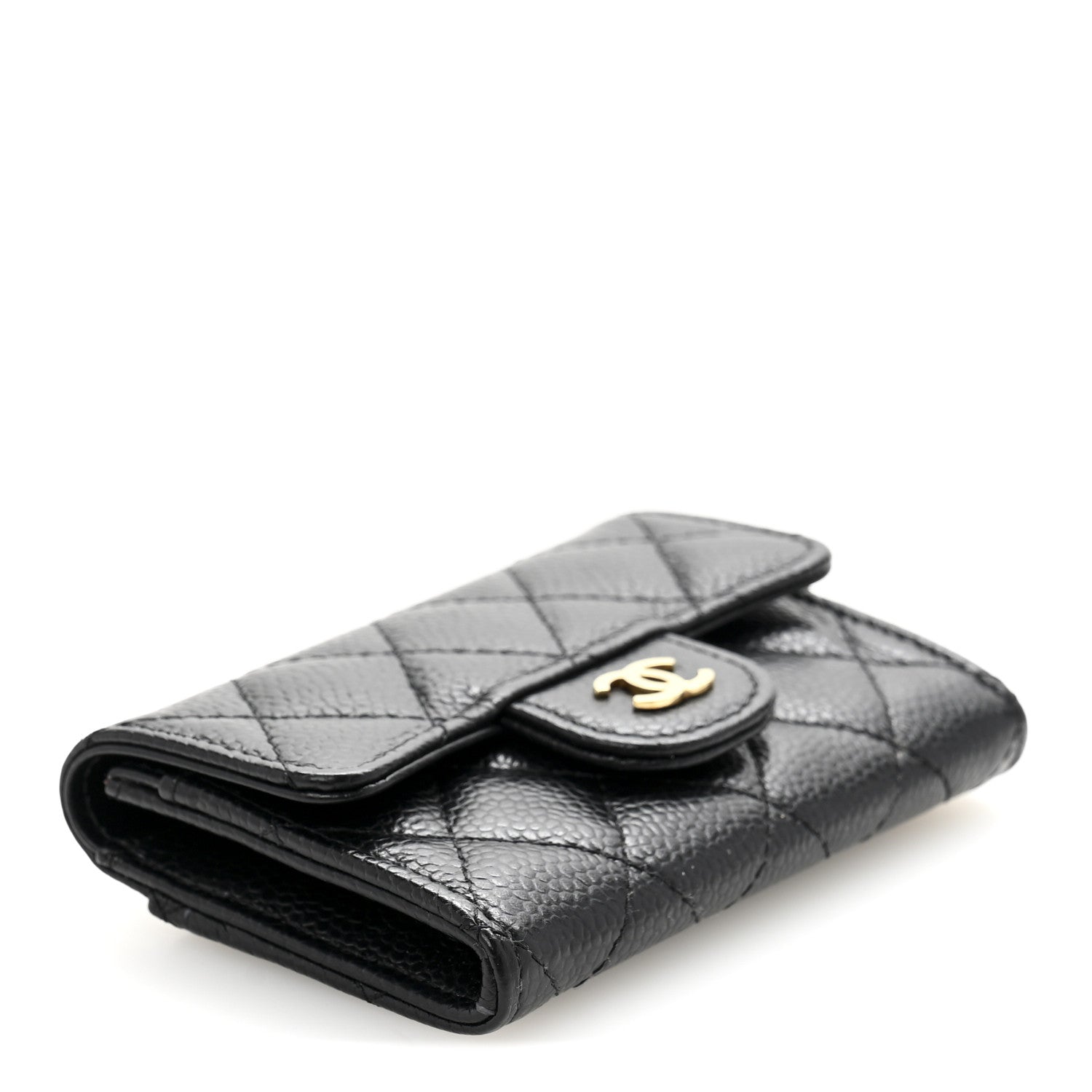 Chanel Caviar Quilted Flap Card Holder Wallet Black 4 of 10
