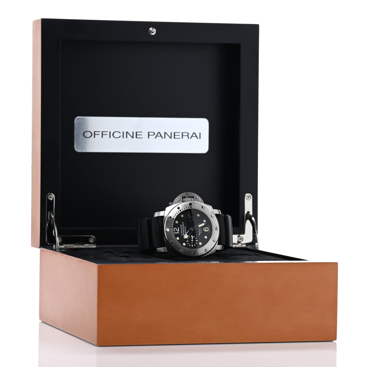 Stainless Steel Rubber 44mm Luminor 1950 Automatic Watch Black PAM00243