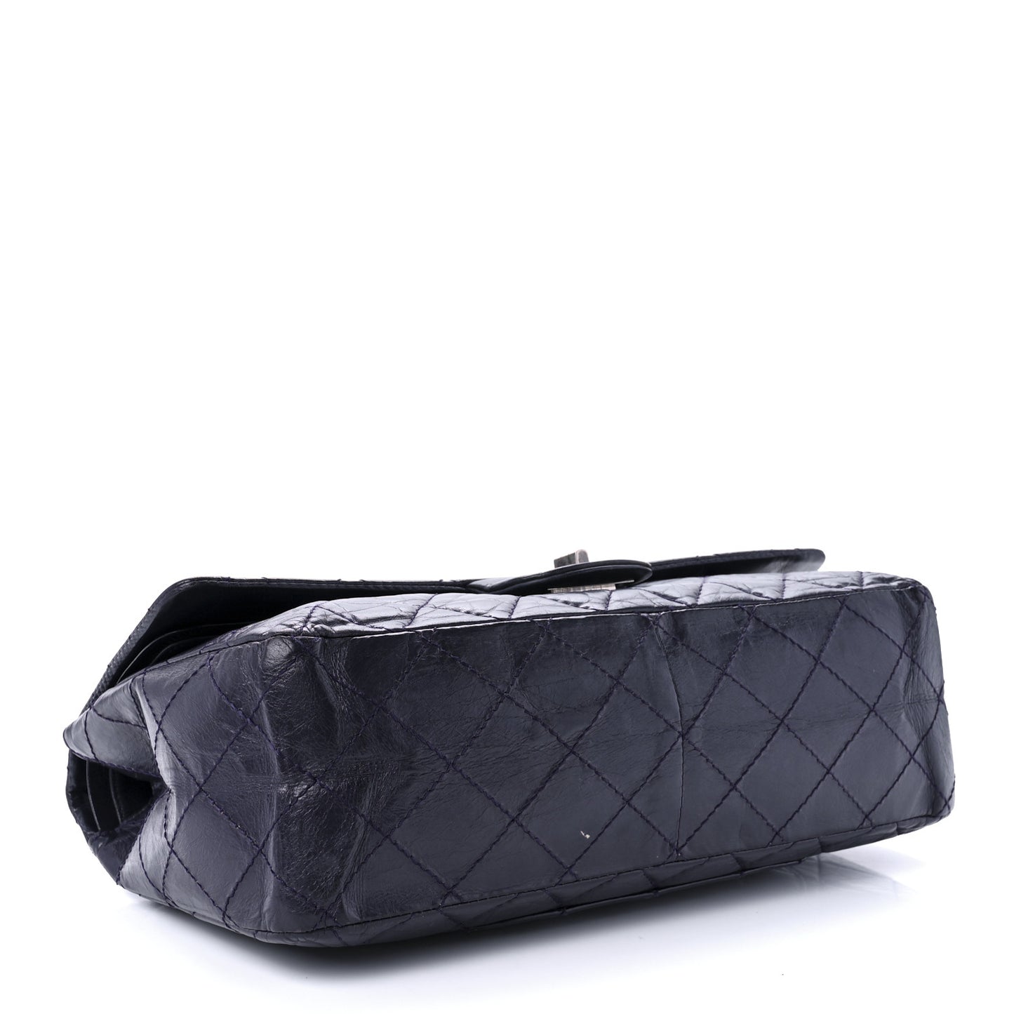 Aged Calfskin Quilted 2.55 Reissue 227 Flap Navy Blue