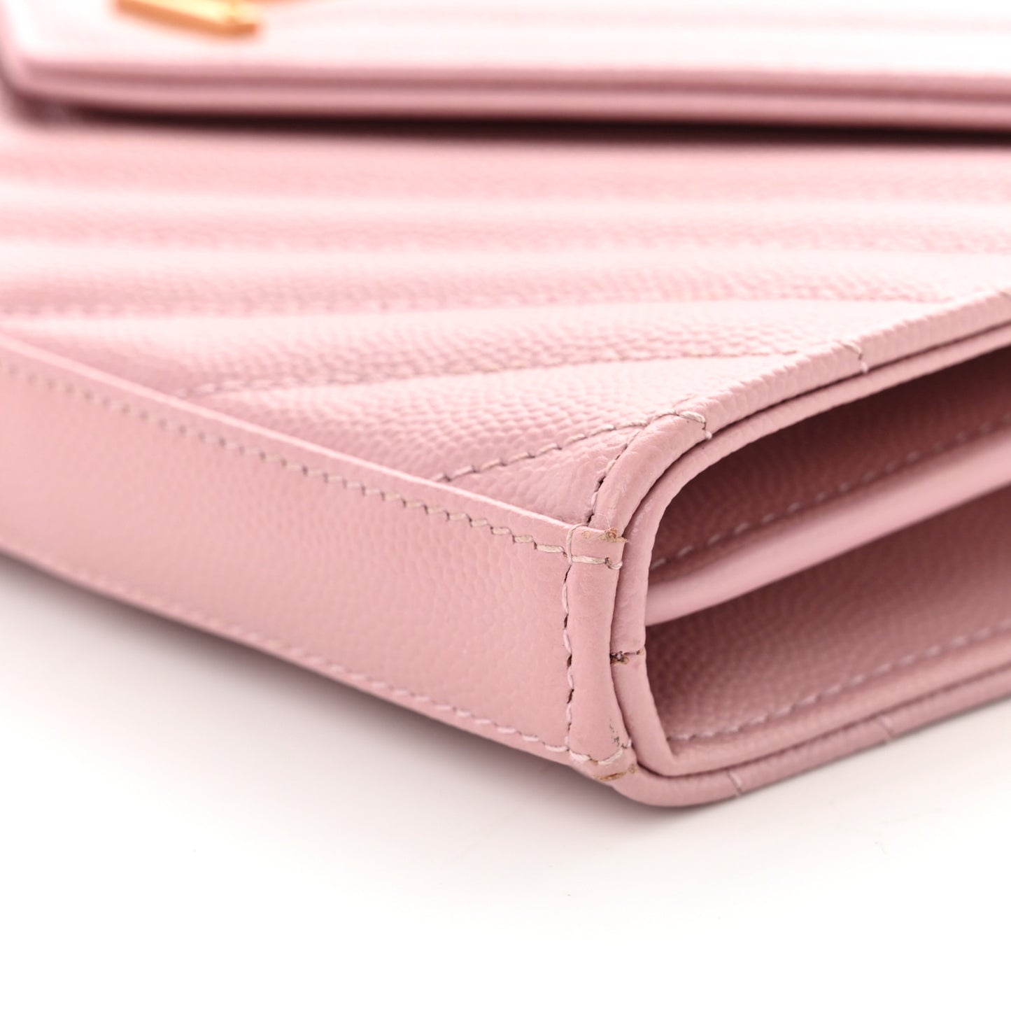 Grain De Poudre Matelasse Chevron Monogram Chain Wallet Tender Pink