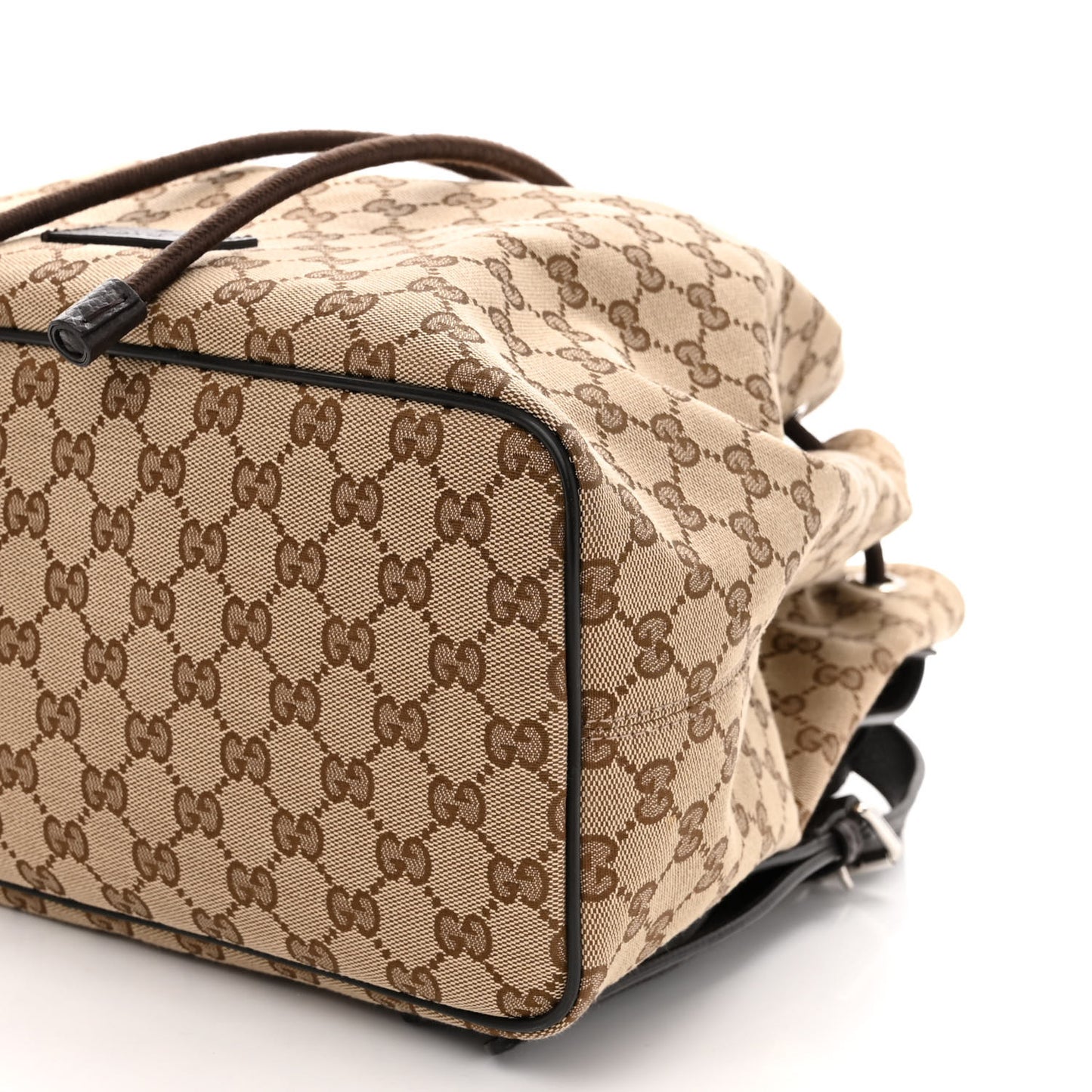 Monogram Dollar Calfskin O Drawstring Backpack Beige Ebony Testa di Moro Dark Chocolate