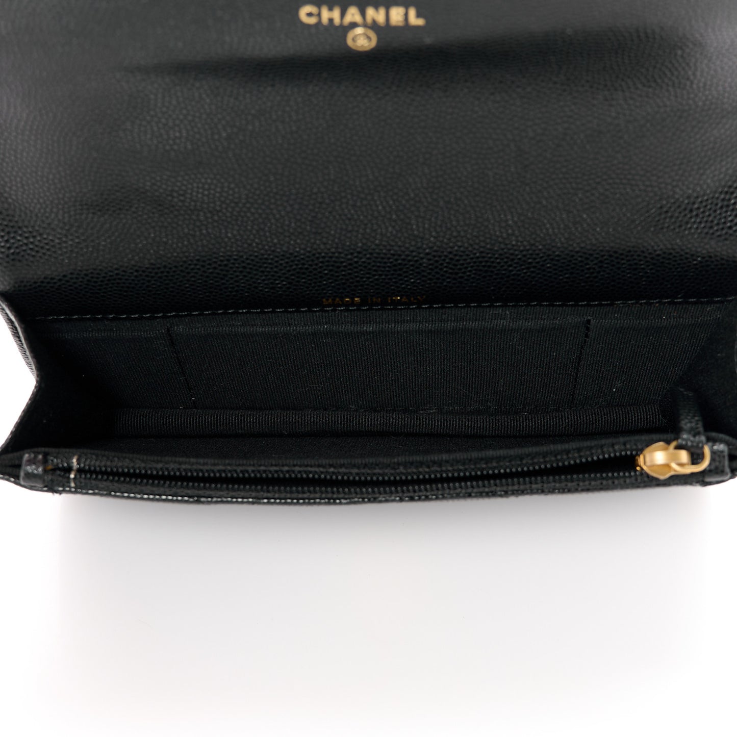 Caviar Quilted Coco First Phone Holder With Chain Black