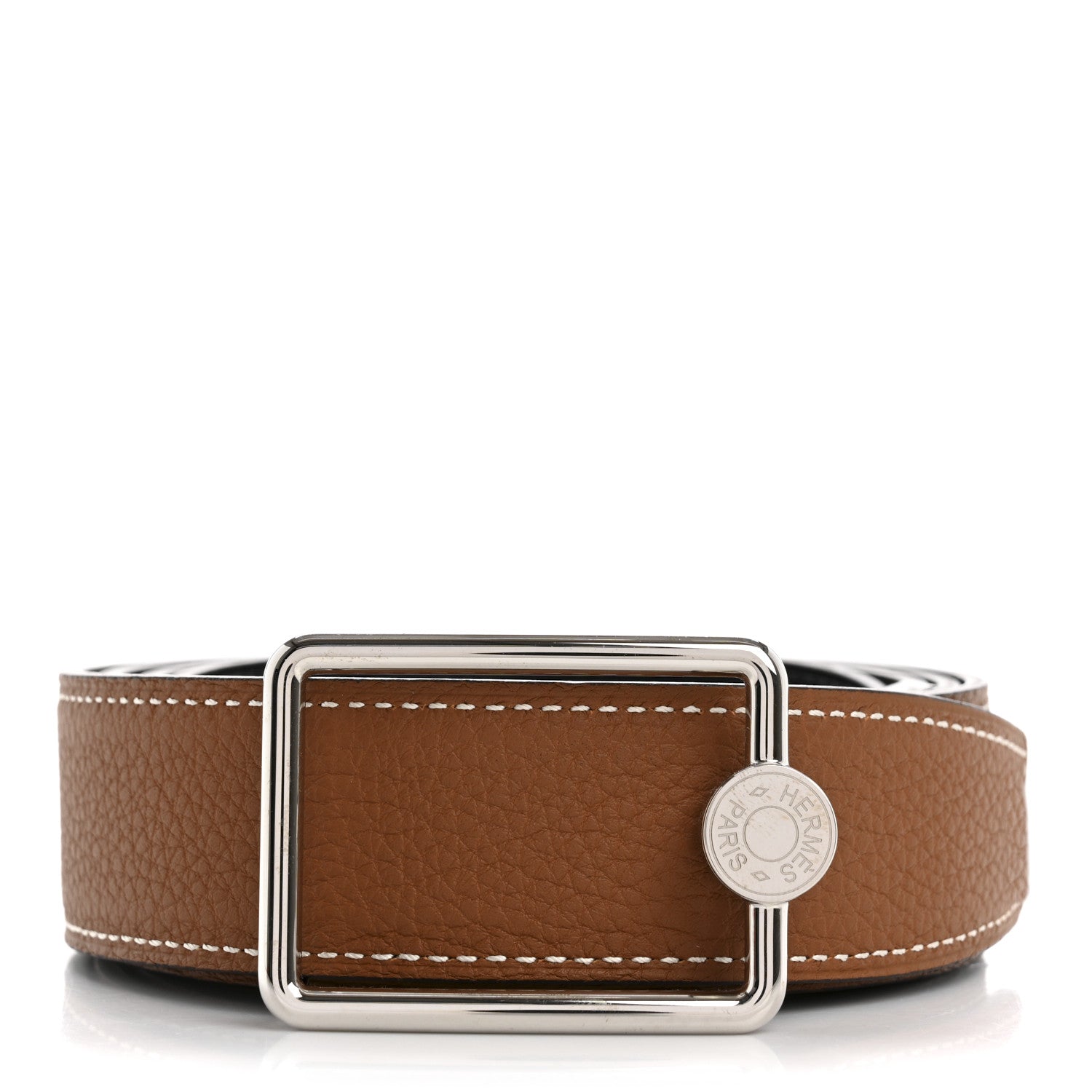 Hermes Togo Box 38mm Oscar Reversible 105 42 Belt Black Gold 2 of 8