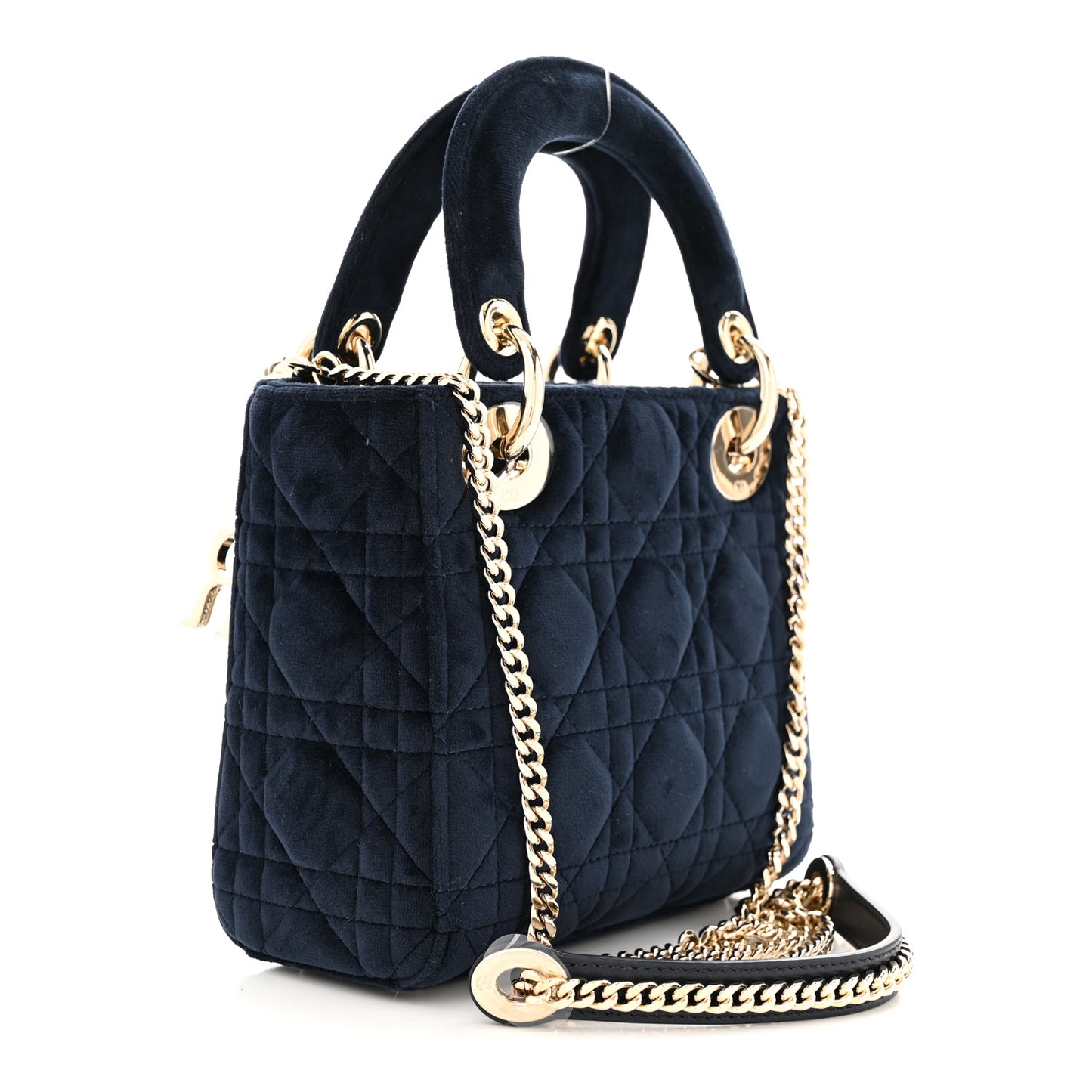 Velvet Mini Lady Dior Navy Blue