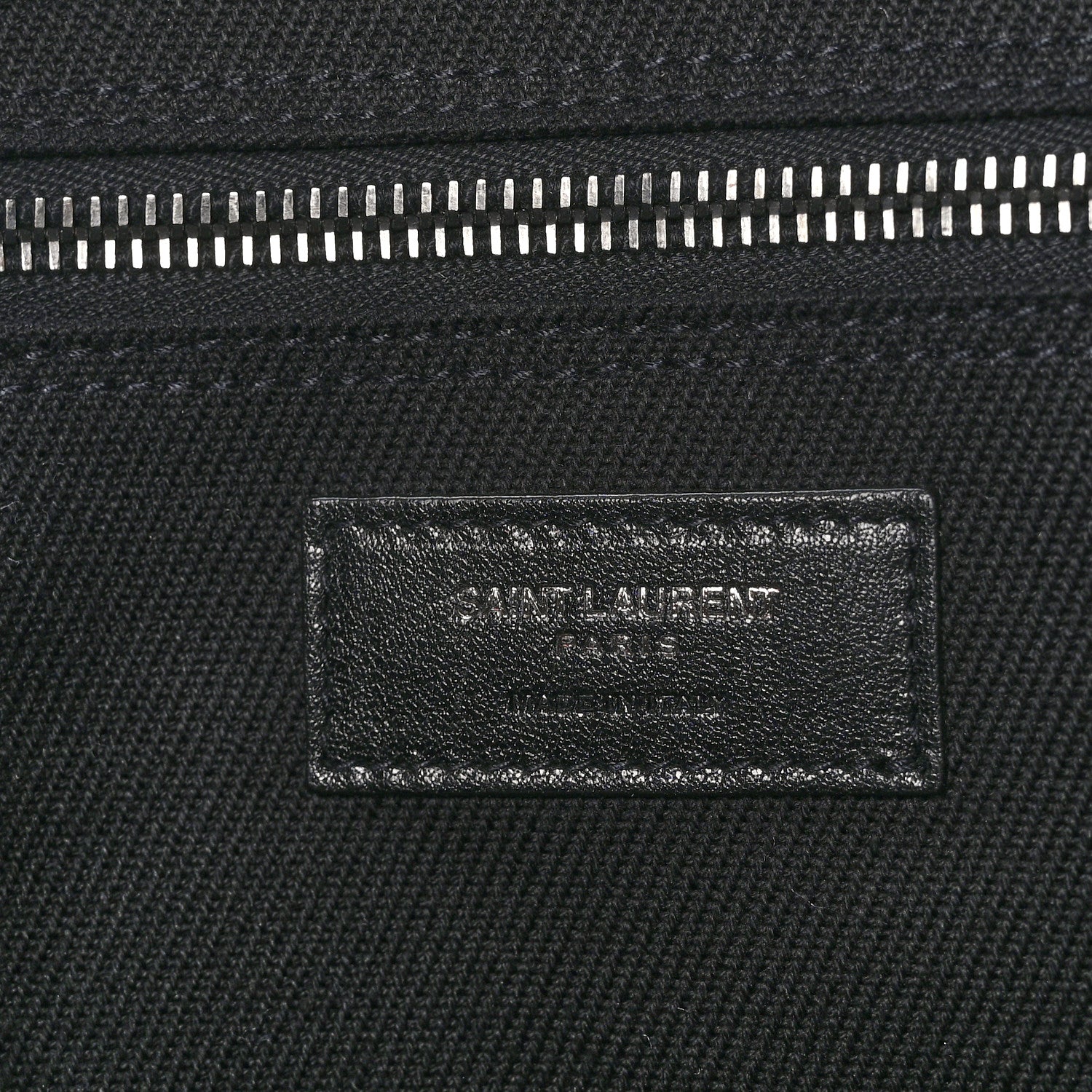 Saint Laurent Linen Calfskin Rive Gauche Tote Black 6 of 8