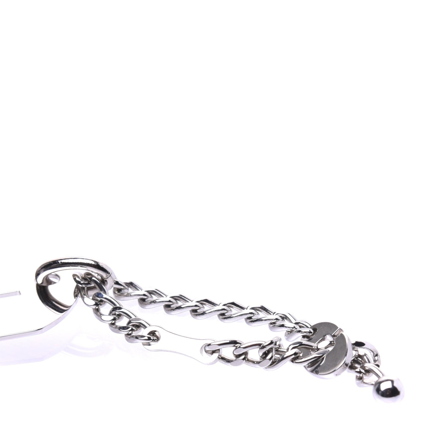Dog Tag Key Charm Silver