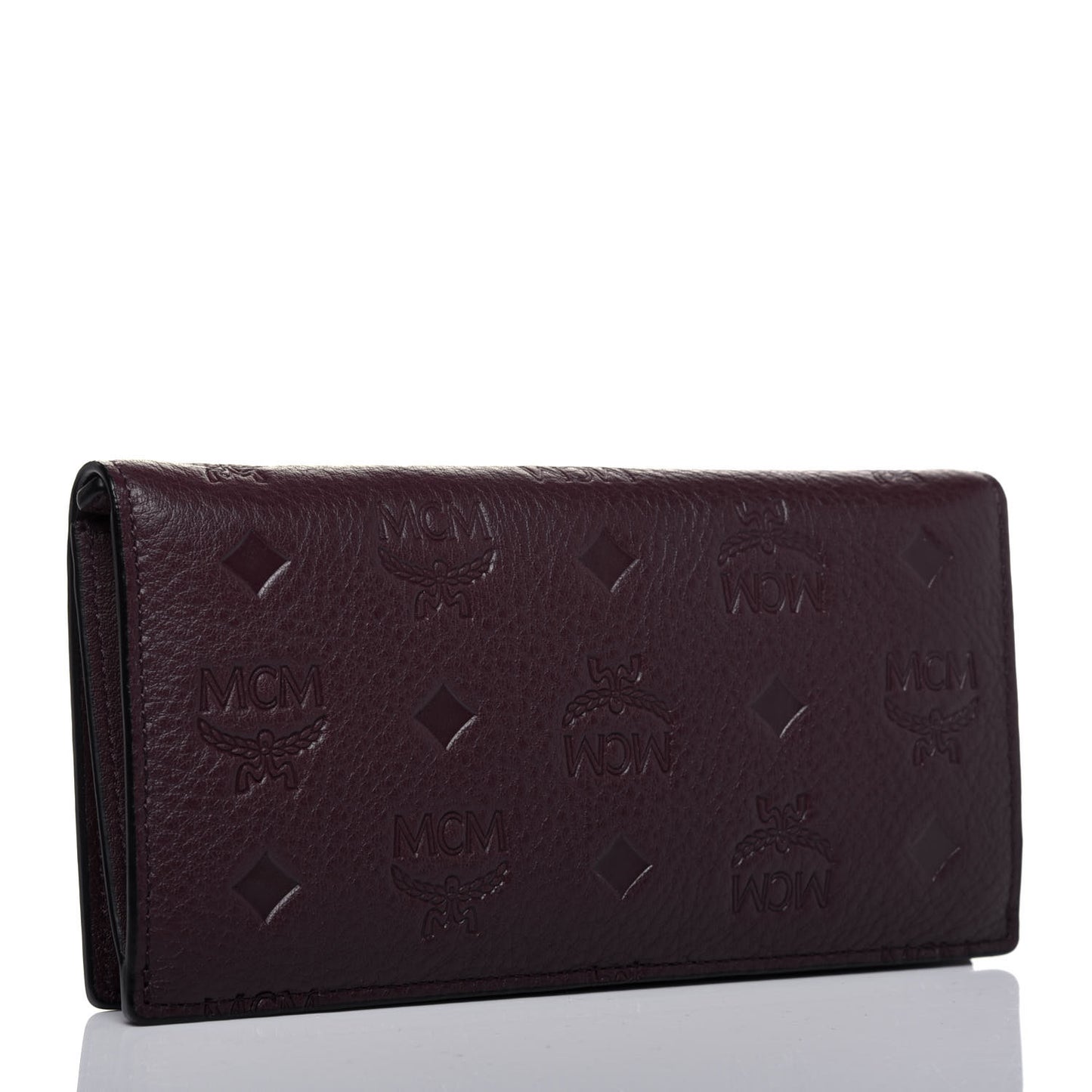 Calfskin Signature Monogram Klara Two Fold Wallet Rustic Brown