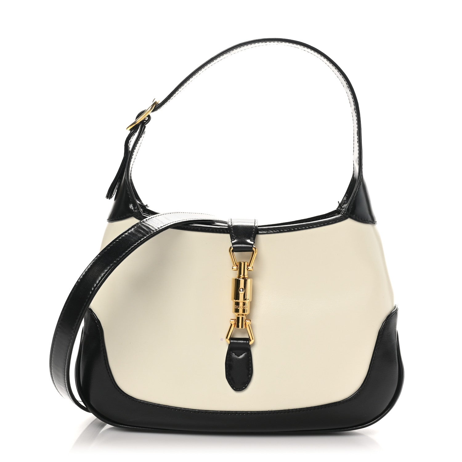 Gucci Boarded Dyana Lux Calfskin Bi-Color Small Jackie 1961 Hobo Mystic White Black 1 of 13