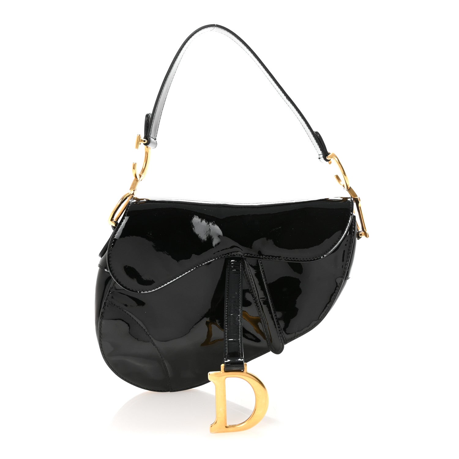 Christian Dior Patent Saddle Bag Black 1876868 – FASHIONPHILE