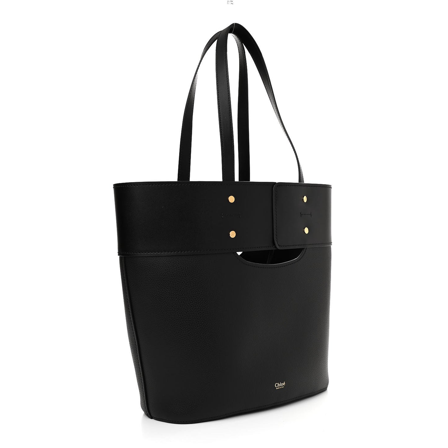 Smooth Grained Calfskin Medium Aby Tote Black