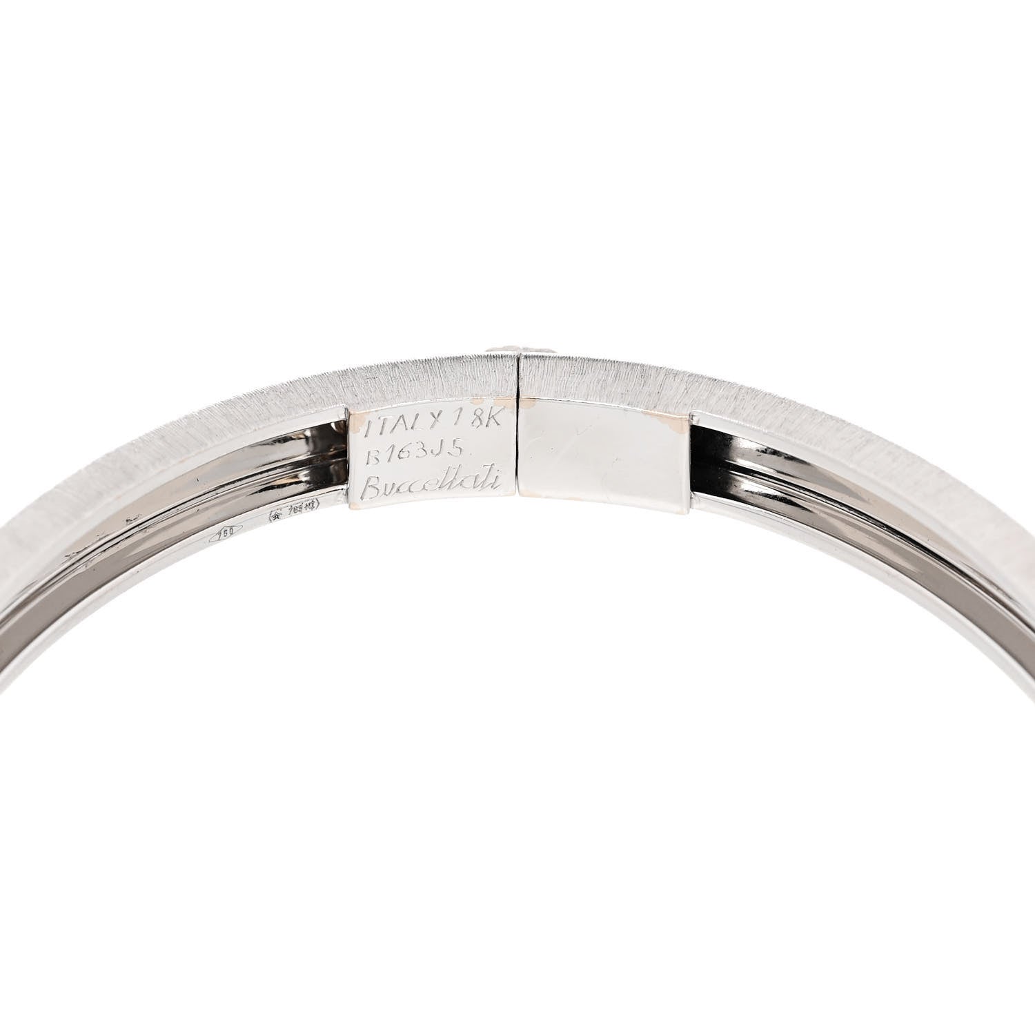 Buccellati 18K White Gold 5mm Macri Classica Bangle Bracelet 3 of 4