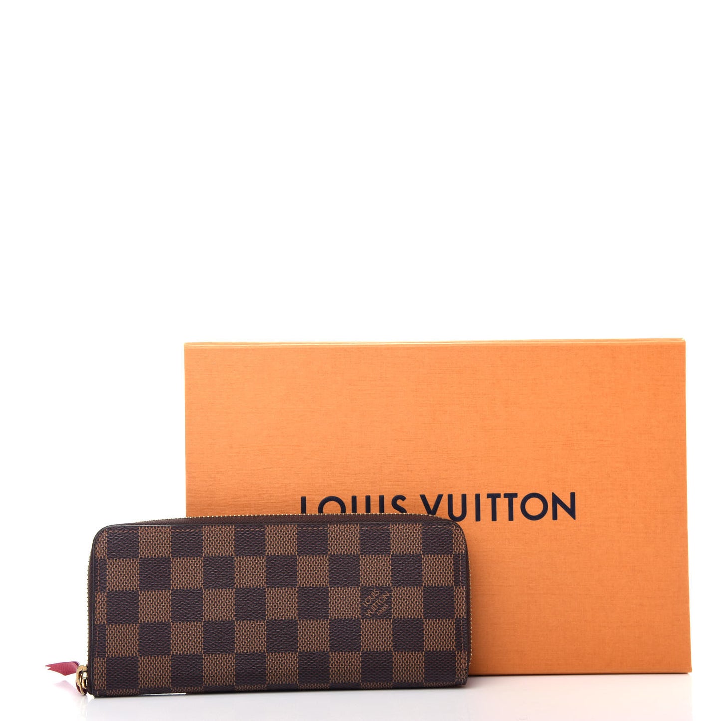 Damier Ebene Clemence Wallet Cherry