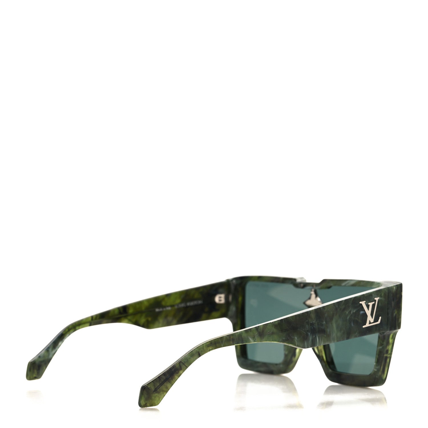 Louis Vuitton Acetate Marble Effect Swarovski Cyclone Sunglasses Z1552W Green 4 of 7