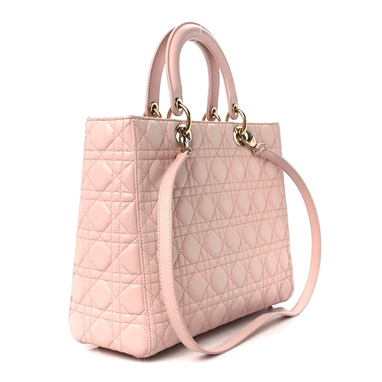 Lambskin Cannage Large Lady Dior Light Pink