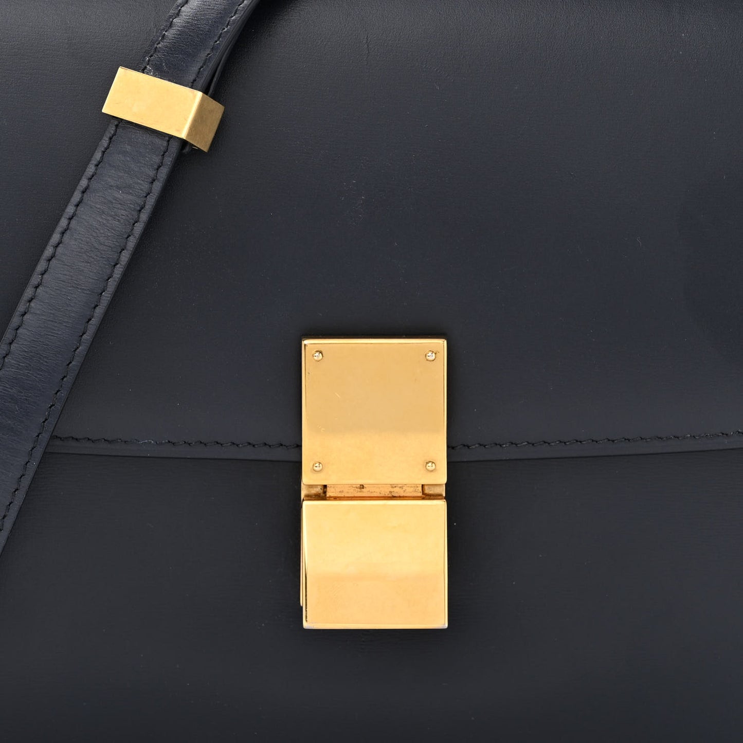 Smooth Calfskin Medium Classic Box Flap Bag Dark Blue