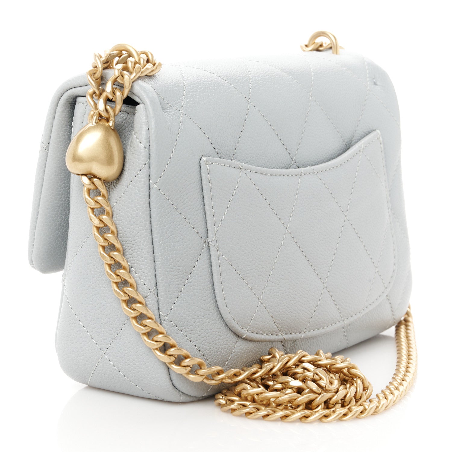 Chanel Caviar Quilted Mini Sweetheart Flap Grey 3 of 12